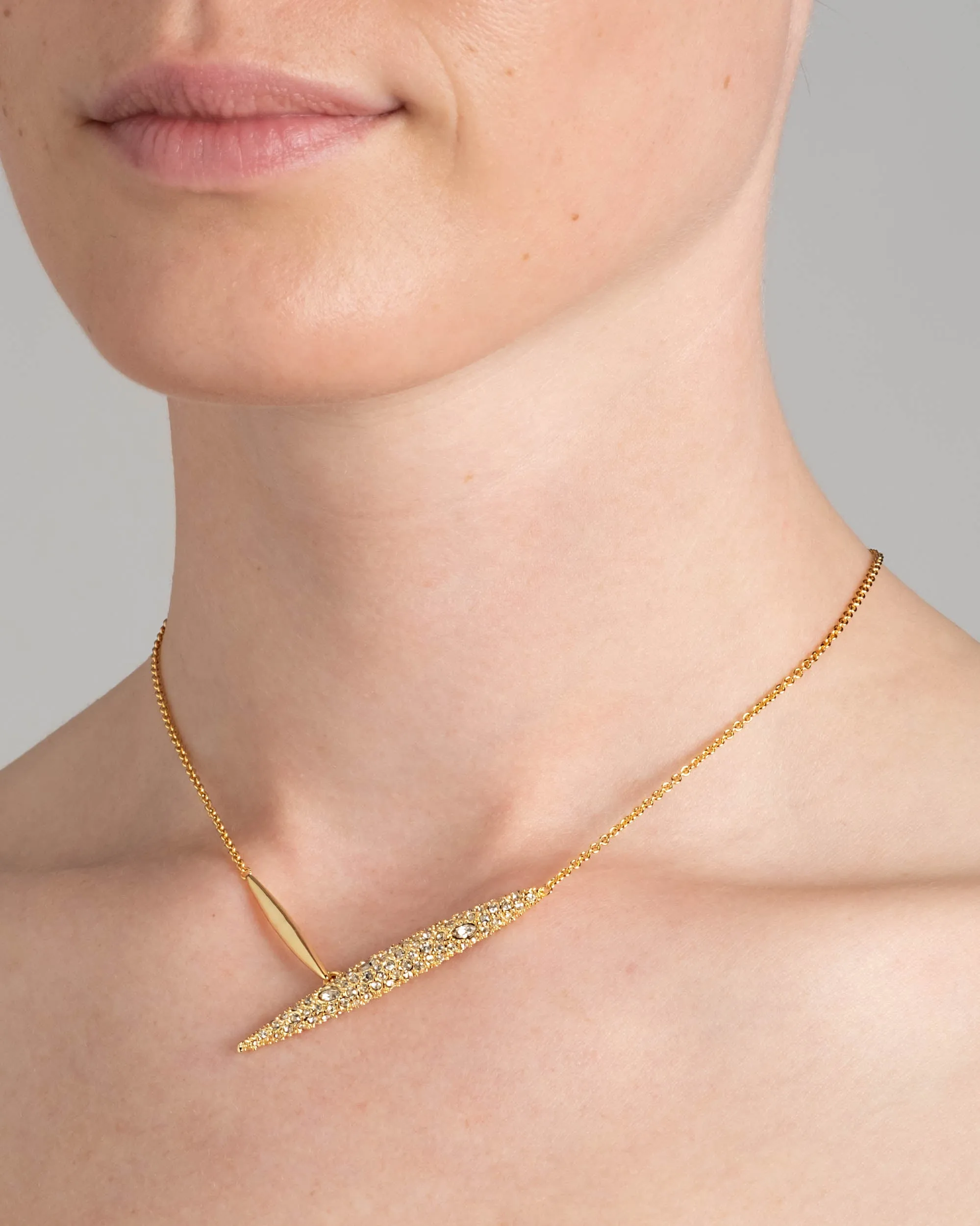Crystal Encrusted Gold Spike Necklace sold by Alexis Bittar product image thumbnail 2