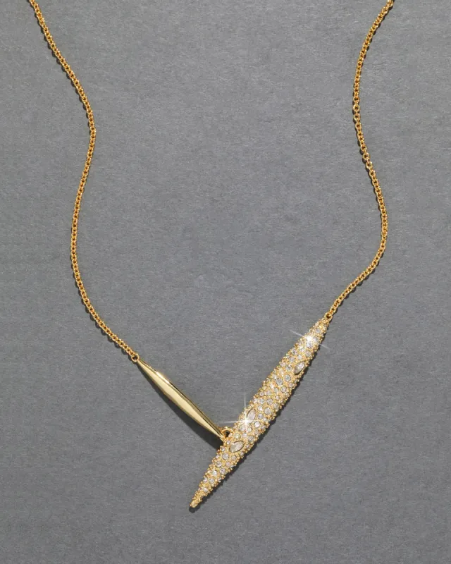 Crystal Encrusted Gold Spike Necklace sold by Alexis Bittar