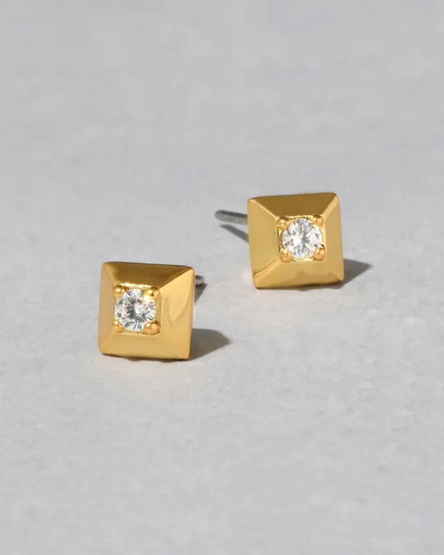 Geometric Crystal Stud Earring- Gold sold by Alexis Bittar