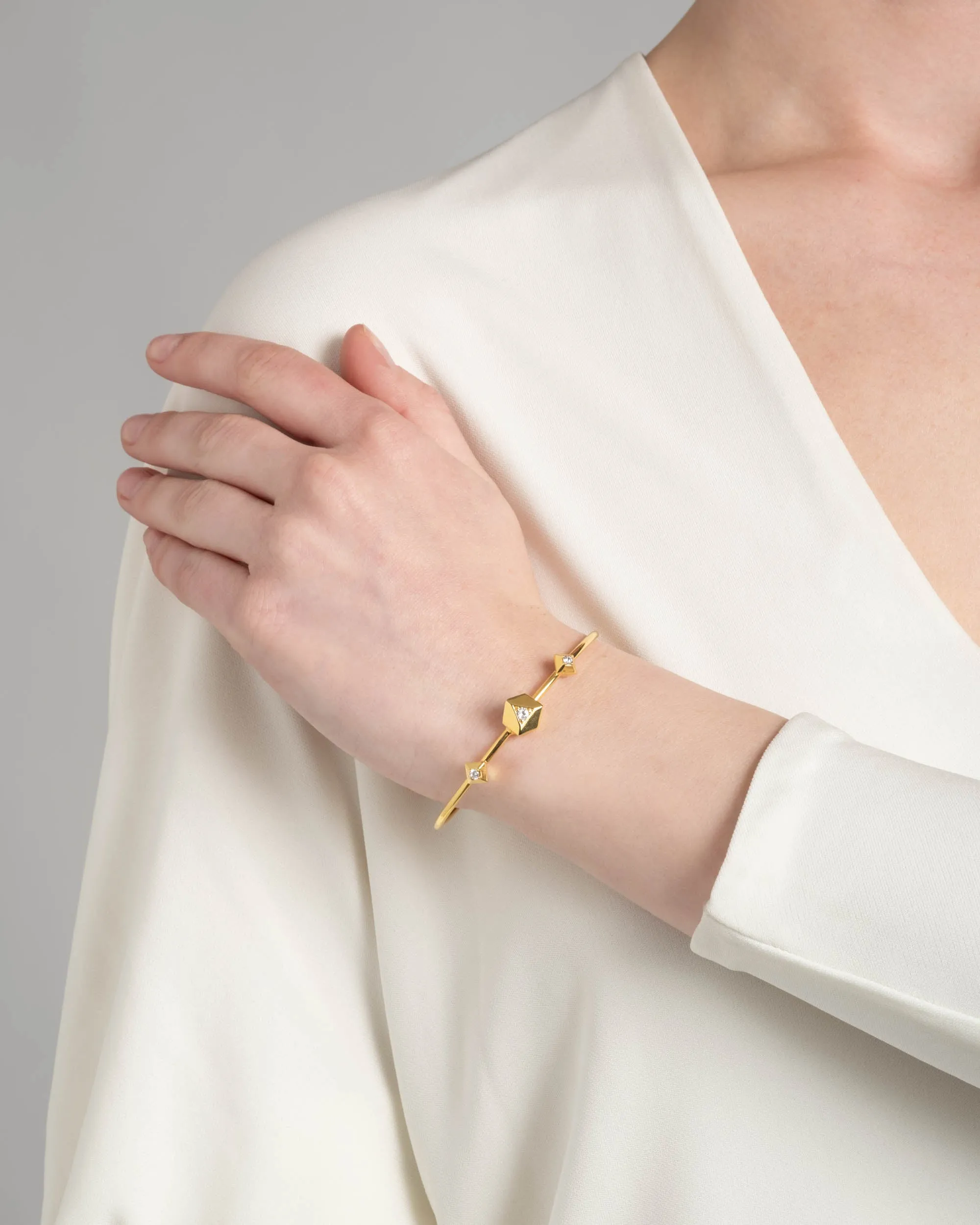 Geometric Crystal Flex Cuff Bracelet sold by Alexis Bittar product image thumbnail 2