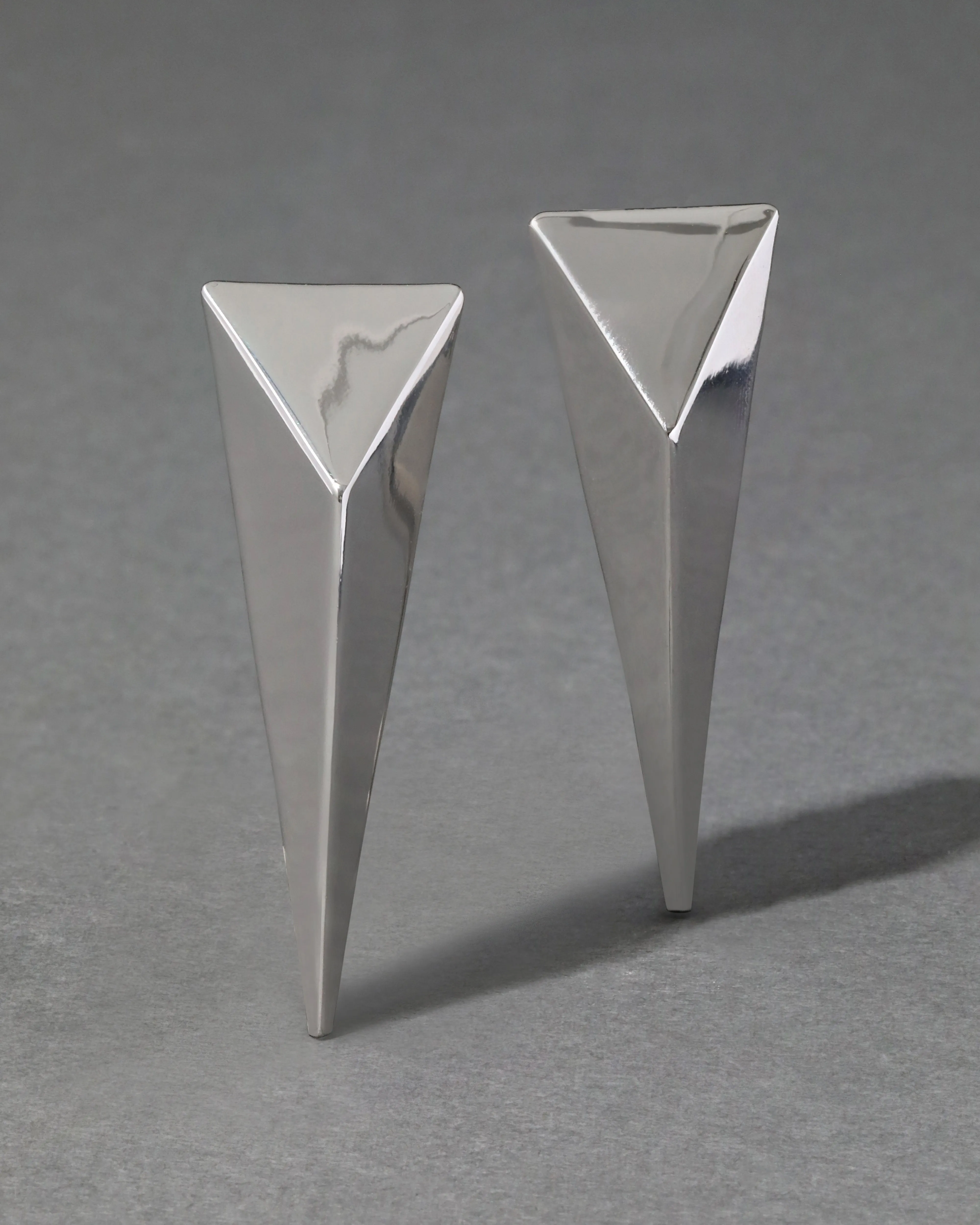 Extra Large Silver Pyramid Clip Earring sold by Alexis Bittar