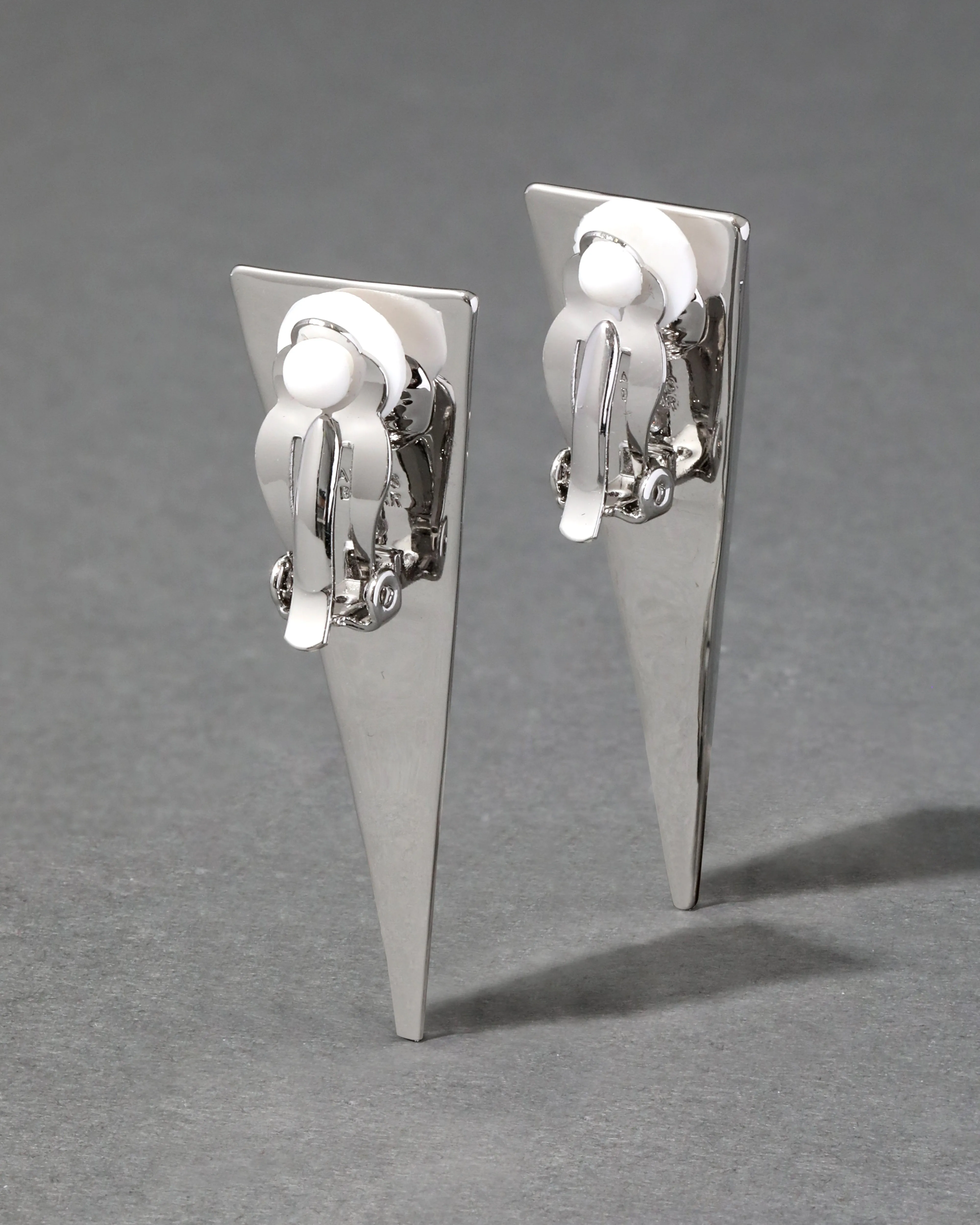 Extra Large Silver Pyramid Clip Earring sold by Alexis Bittar product image thumbnail 3