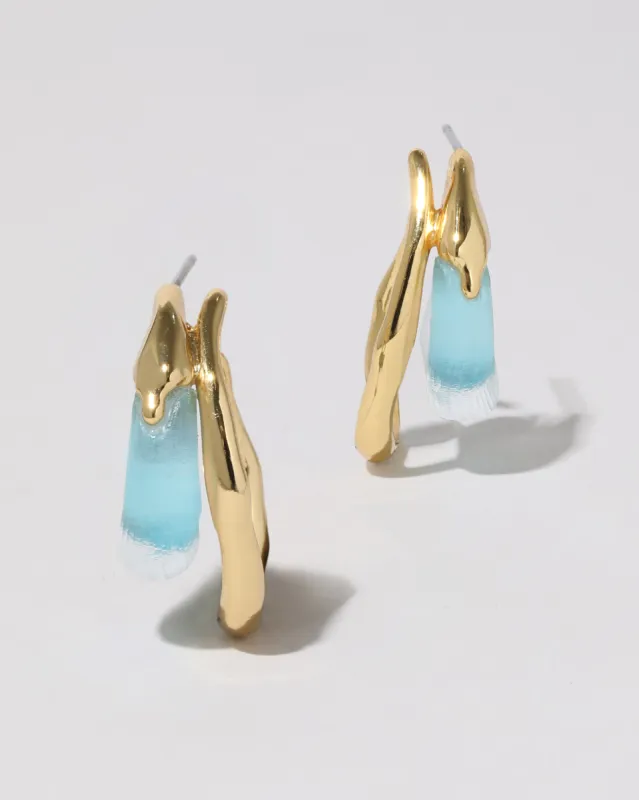 Lucite Molten Double Hoop Earring - Aegean Sea sold by Alexis Bittar