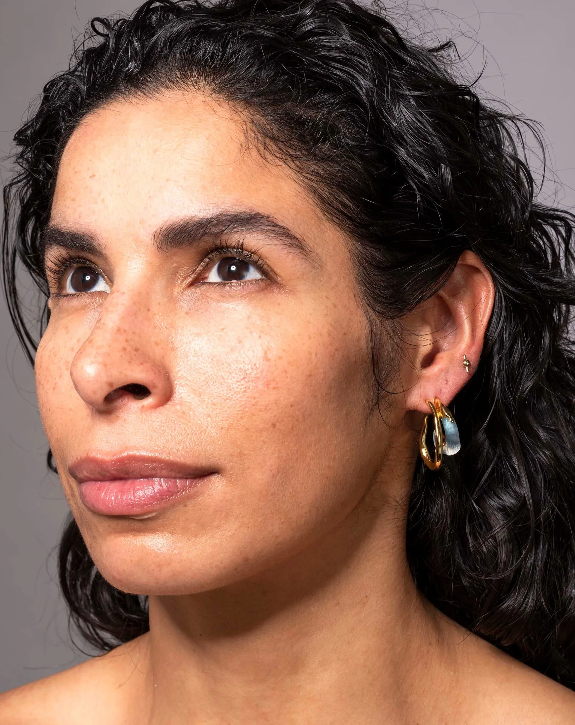 Lucite Molten Double Hoop Earring - Aegean Sea sold by Alexis Bittar product image thumbnail 2