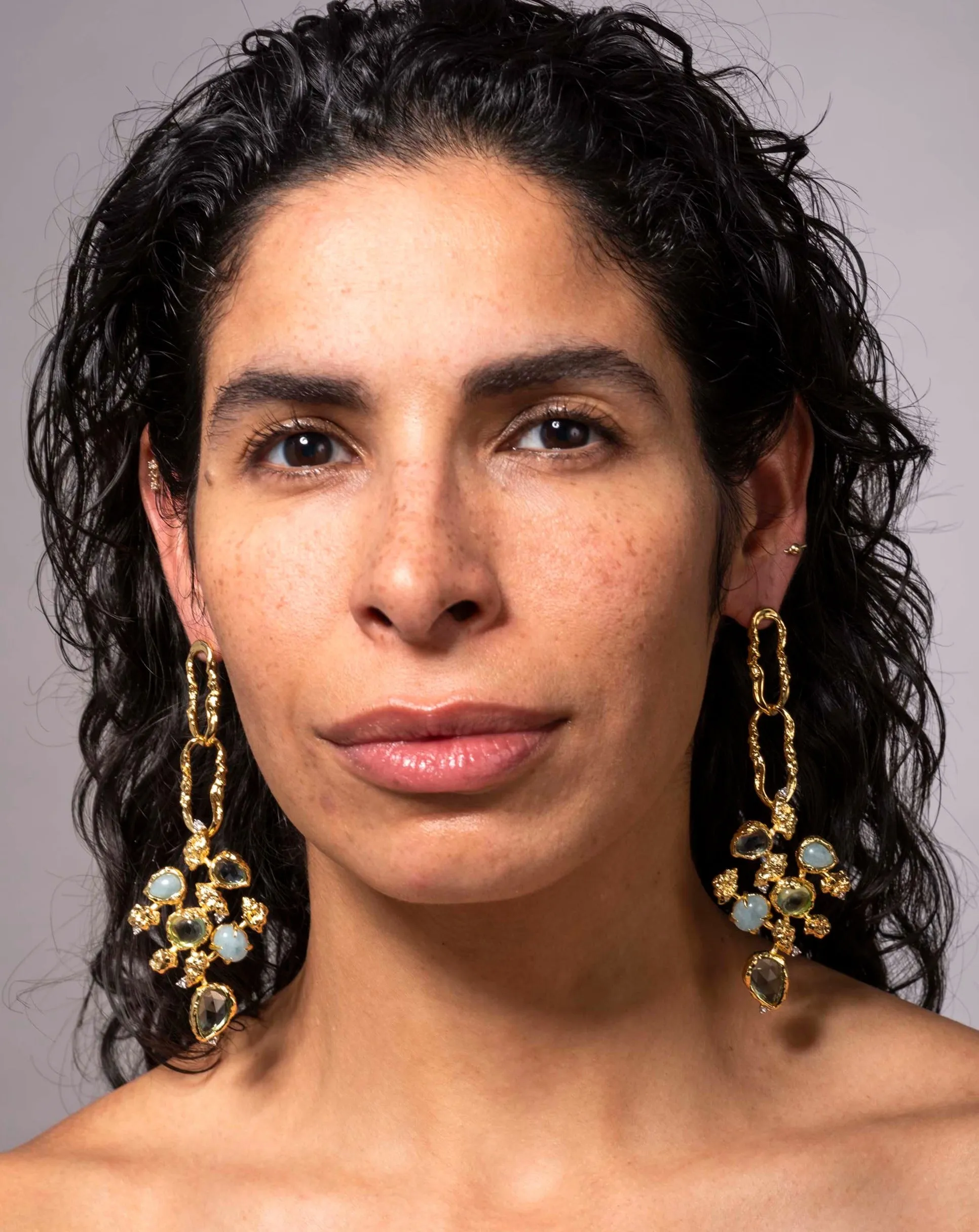 Golden Pebble Cake Large Statement Post Drop Earring sold by Alexis Bittar product image thumbnail 2