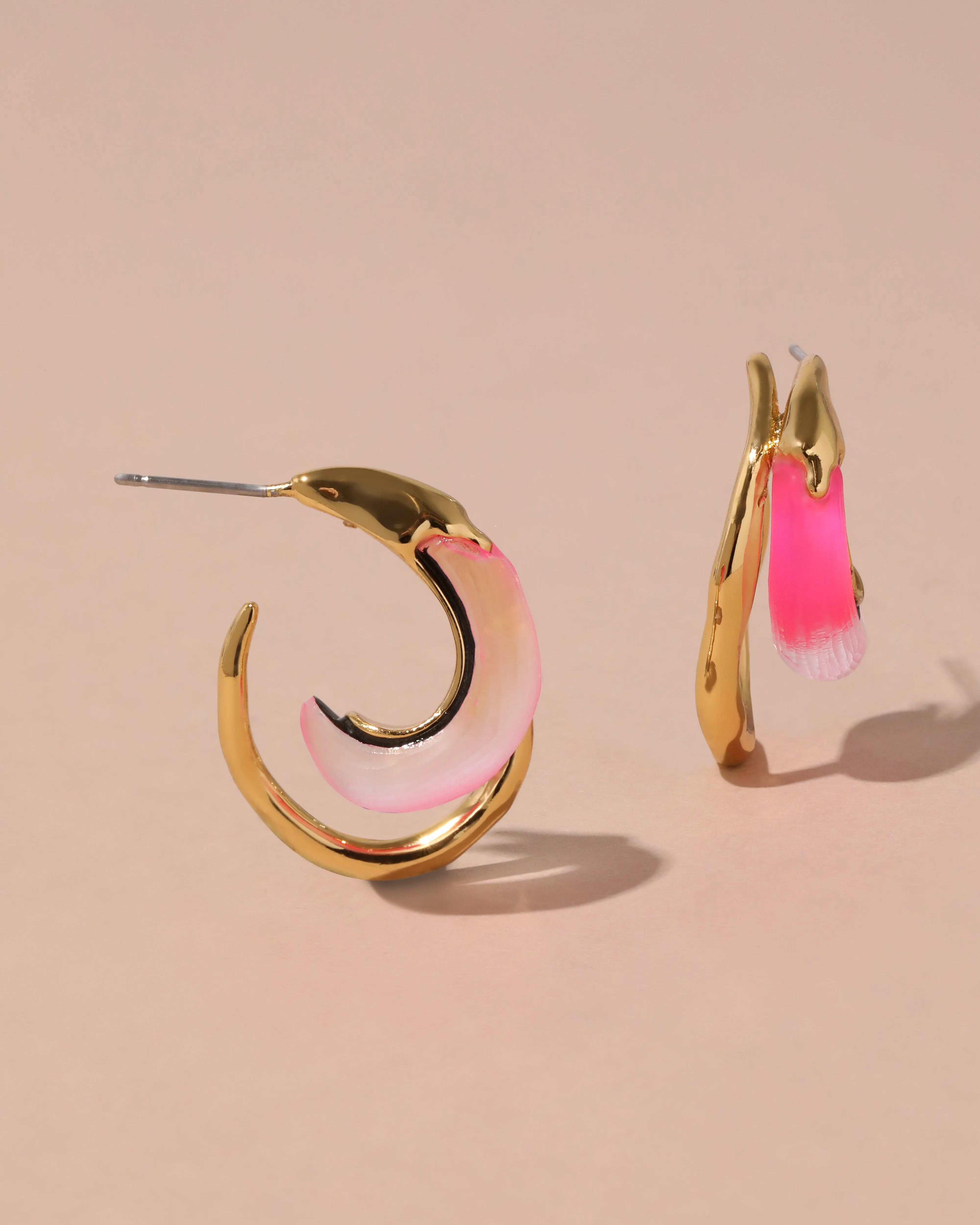 Lucite Molten Double Hoop Earring - Neon Pink sold by Alexis Bittar product image thumbnail 4