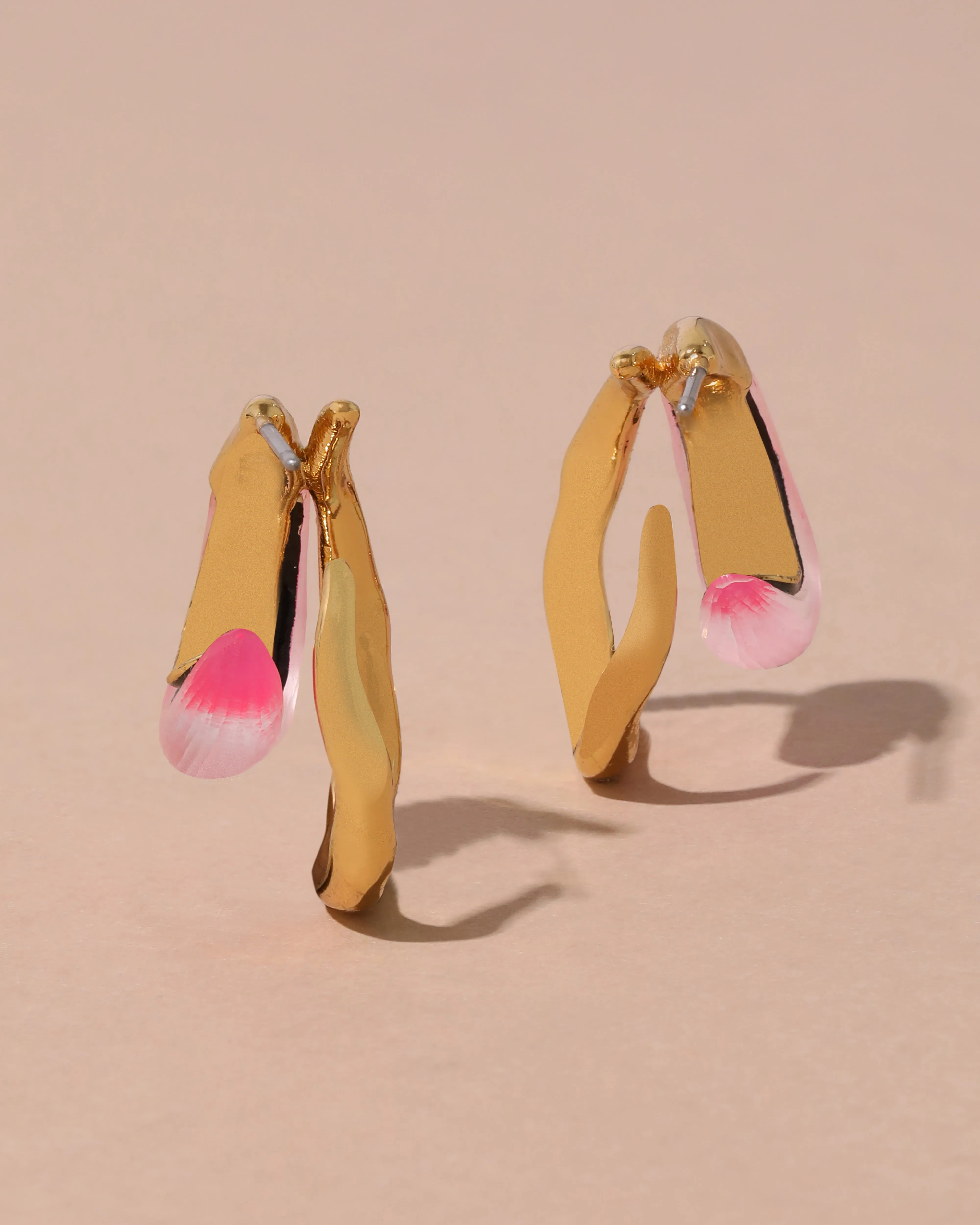 Lucite Molten Double Hoop Earring - Neon Pink sold by Alexis Bittar product image thumbnail 5