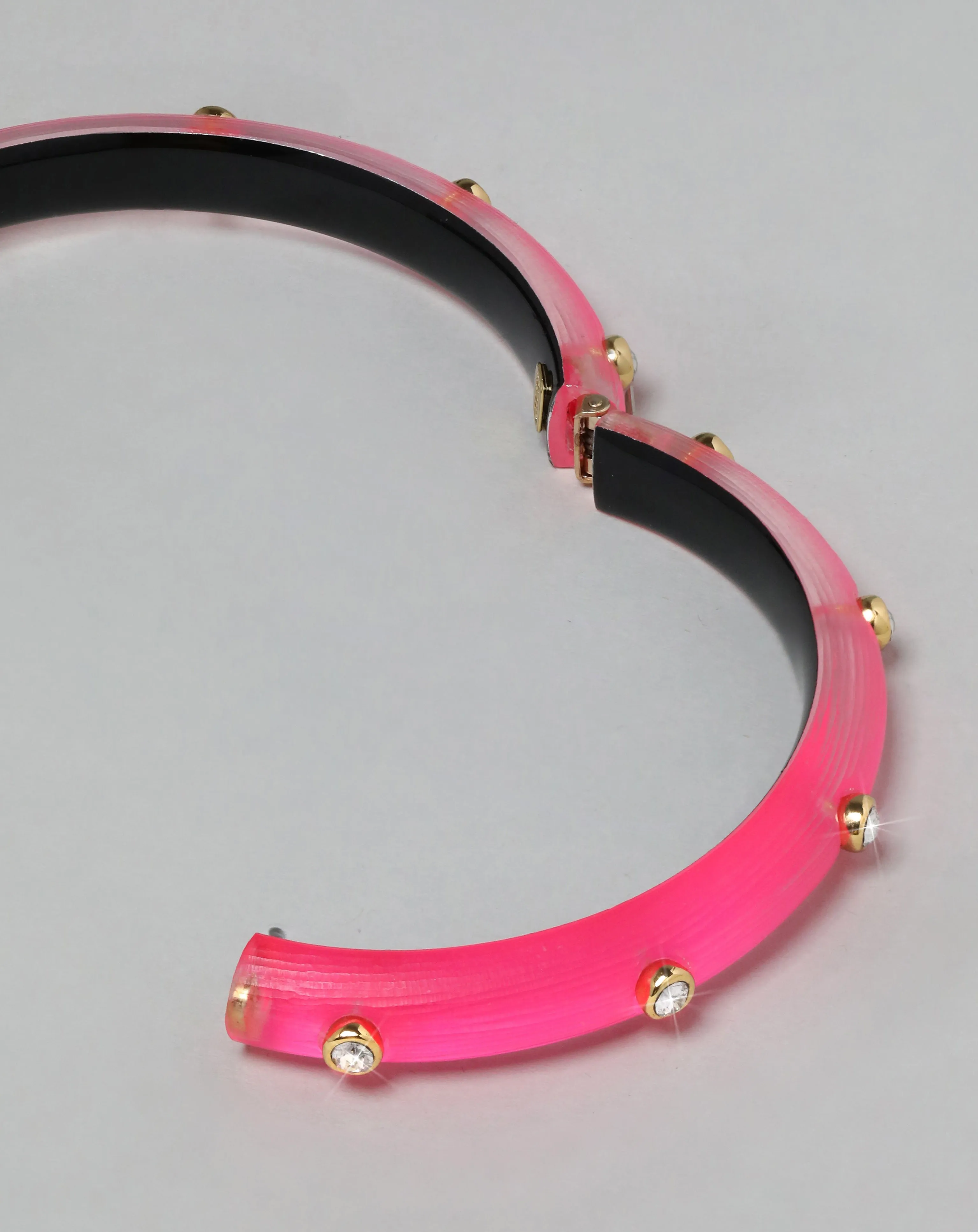 Crystal Studded Lucite Hinge Bracelet - Neon Pink sold by Alexis Bittar product image thumbnail 4