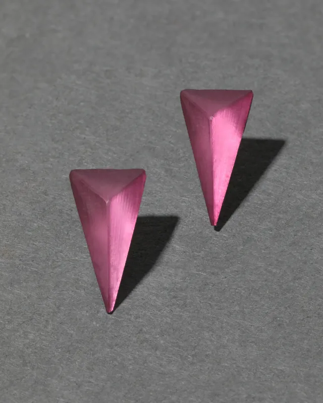 Lucite Pyramid Post Earring - Framboise sold by Alexis Bittar