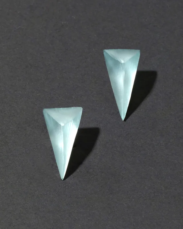 Lucite Pyramid Post Earring - Blue Grey made by Alexis Bittar