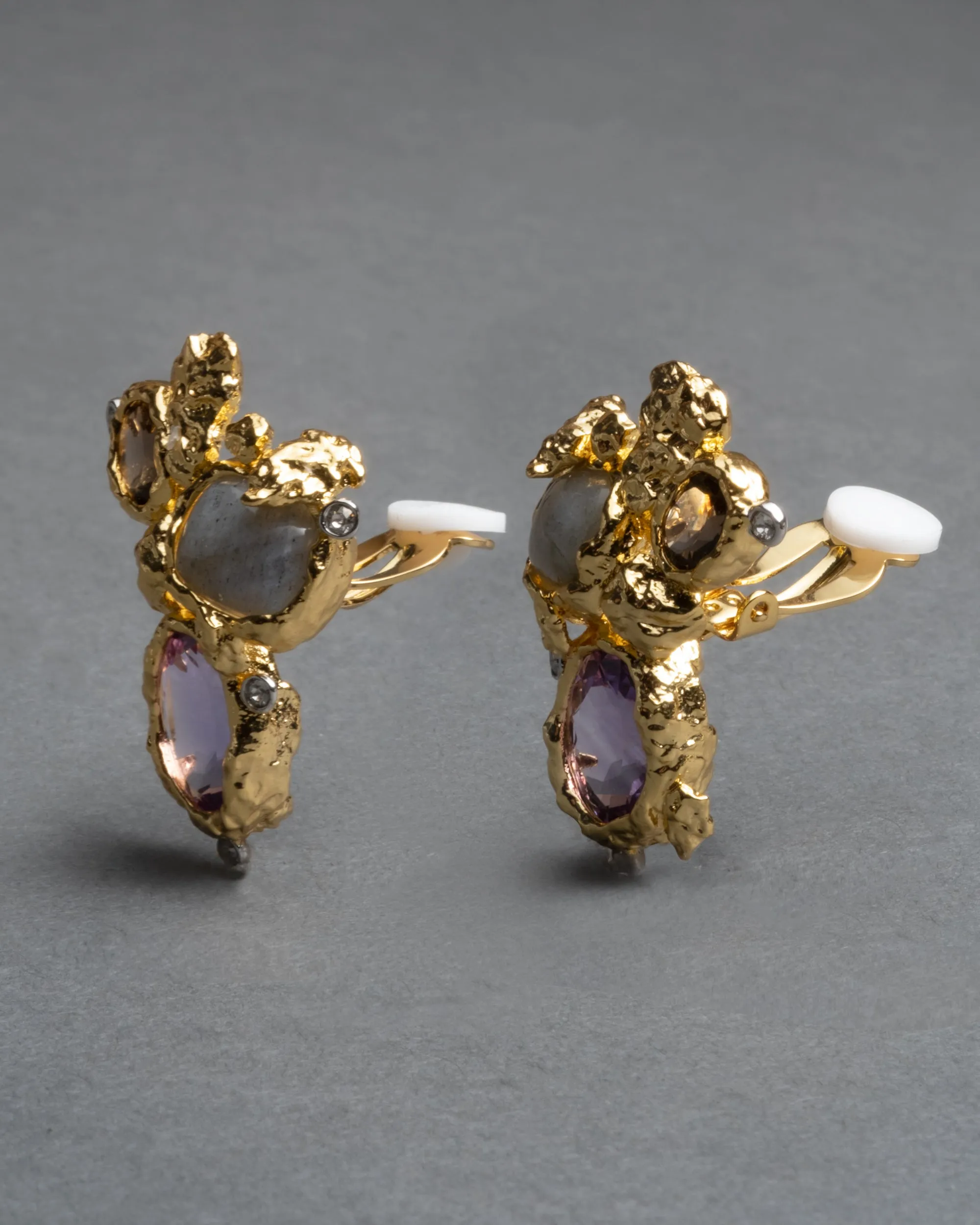 Golden Pebble Cake Cluster Clip On Earring- Amethyst sold by Alexis Bittar product image thumbnail 5