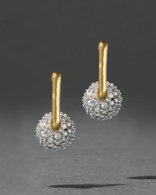 Gold Greek Key Crystal Pave Post Earring sold by Alexis Bittar