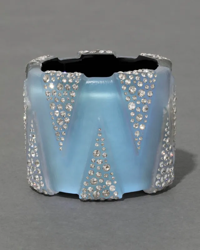 Punk Deco Lucite Crystal Wide Hinge Bracelet- Opal sold by Alexis Bittar