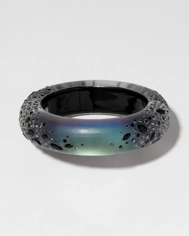 Confetti Crystal Lucite Hinge Bracelet- Black Beetle sold by Alexis Bittar