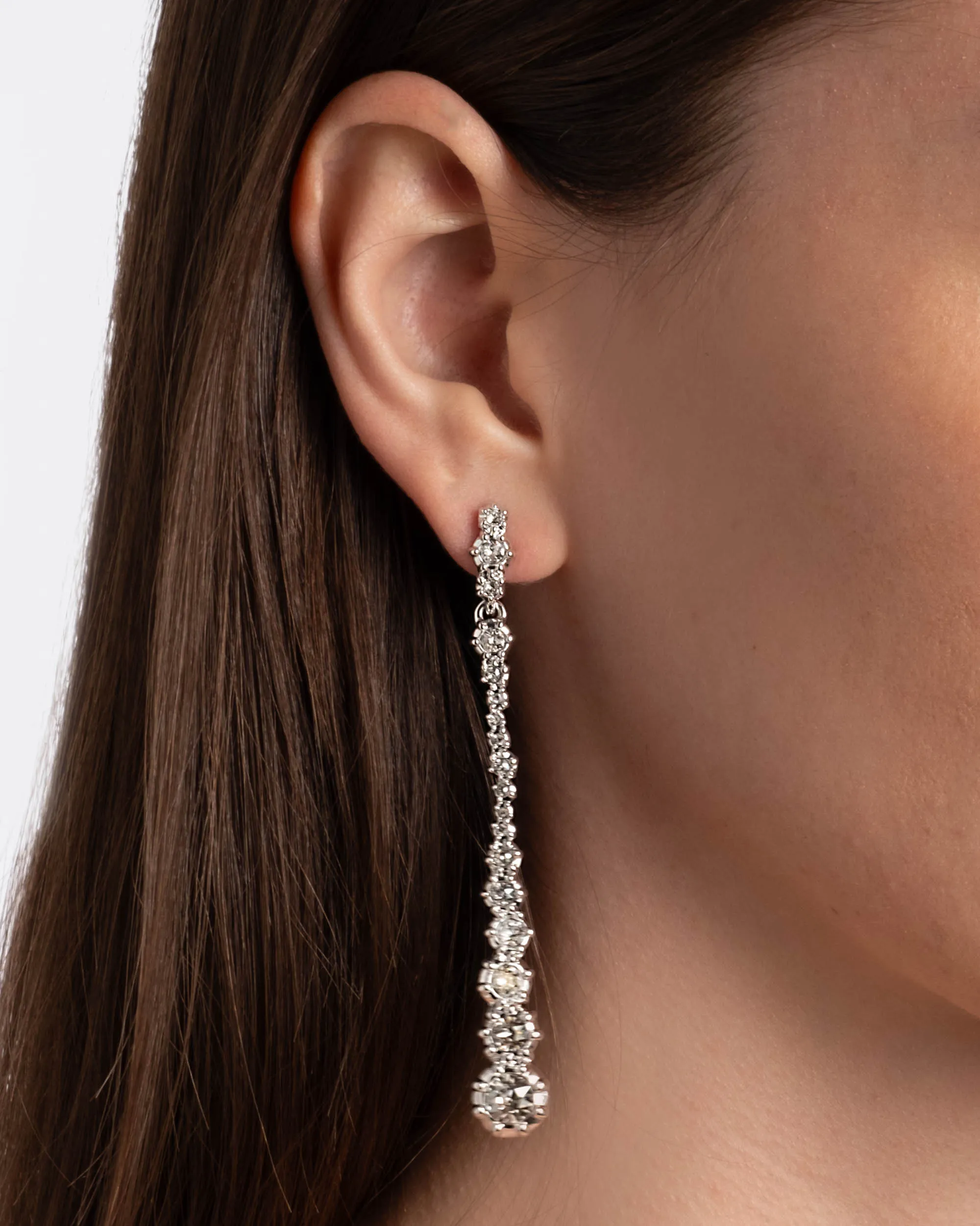 Punk Royale Crystal Linear Drop Earring- Silver sold by Alexis Bittar product image thumbnail 2