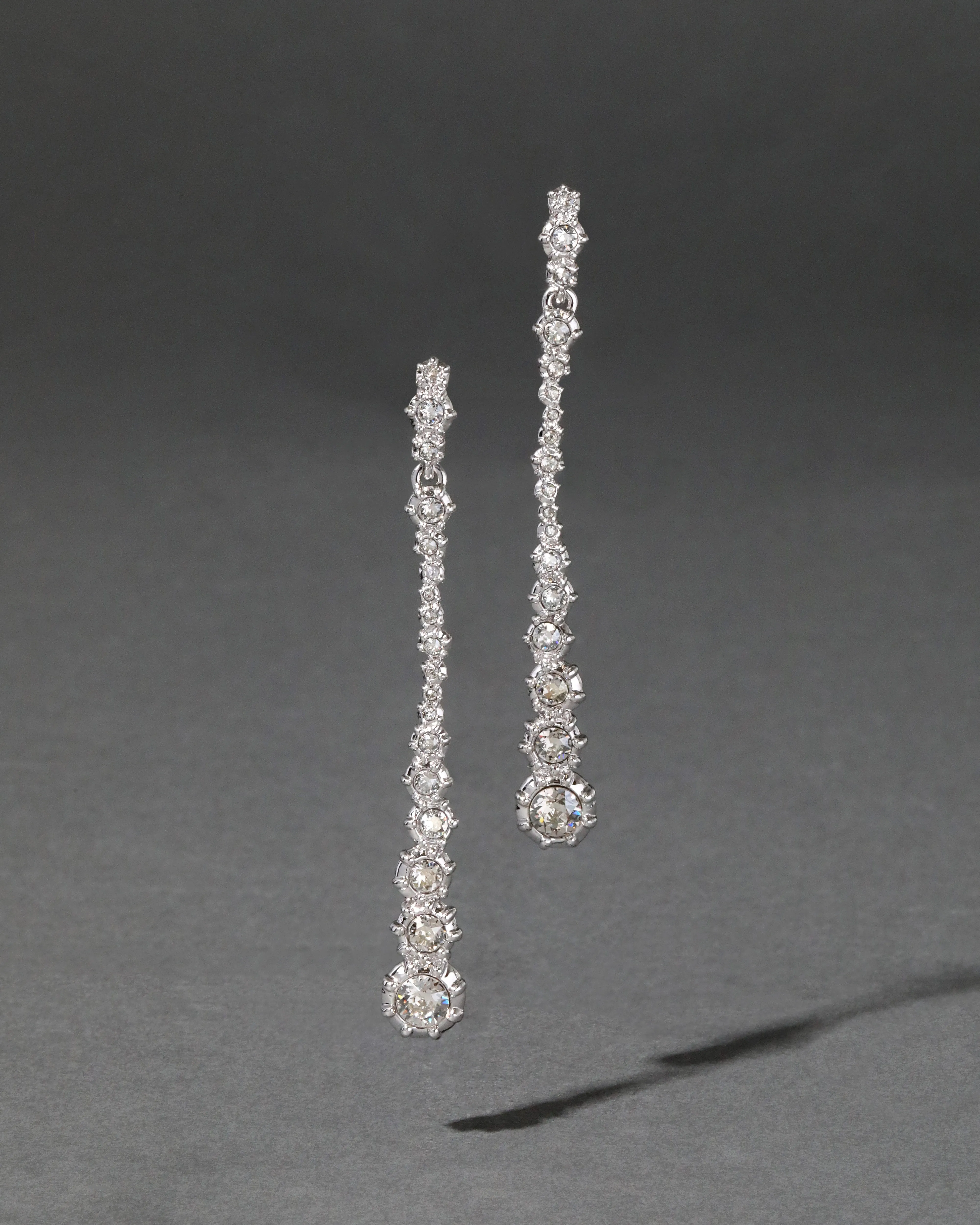 Punk Royale Crystal Linear Drop Earring- Silver sold by Alexis Bittar