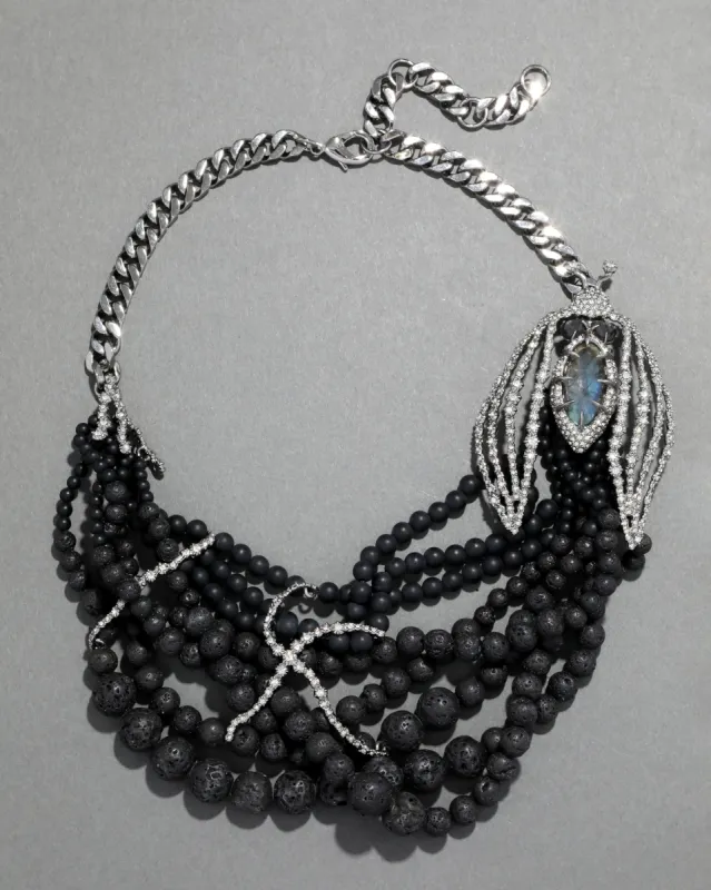 Punk Royale Flying Beetle Onyx Torsade Necklace sold by Alexis Bittar