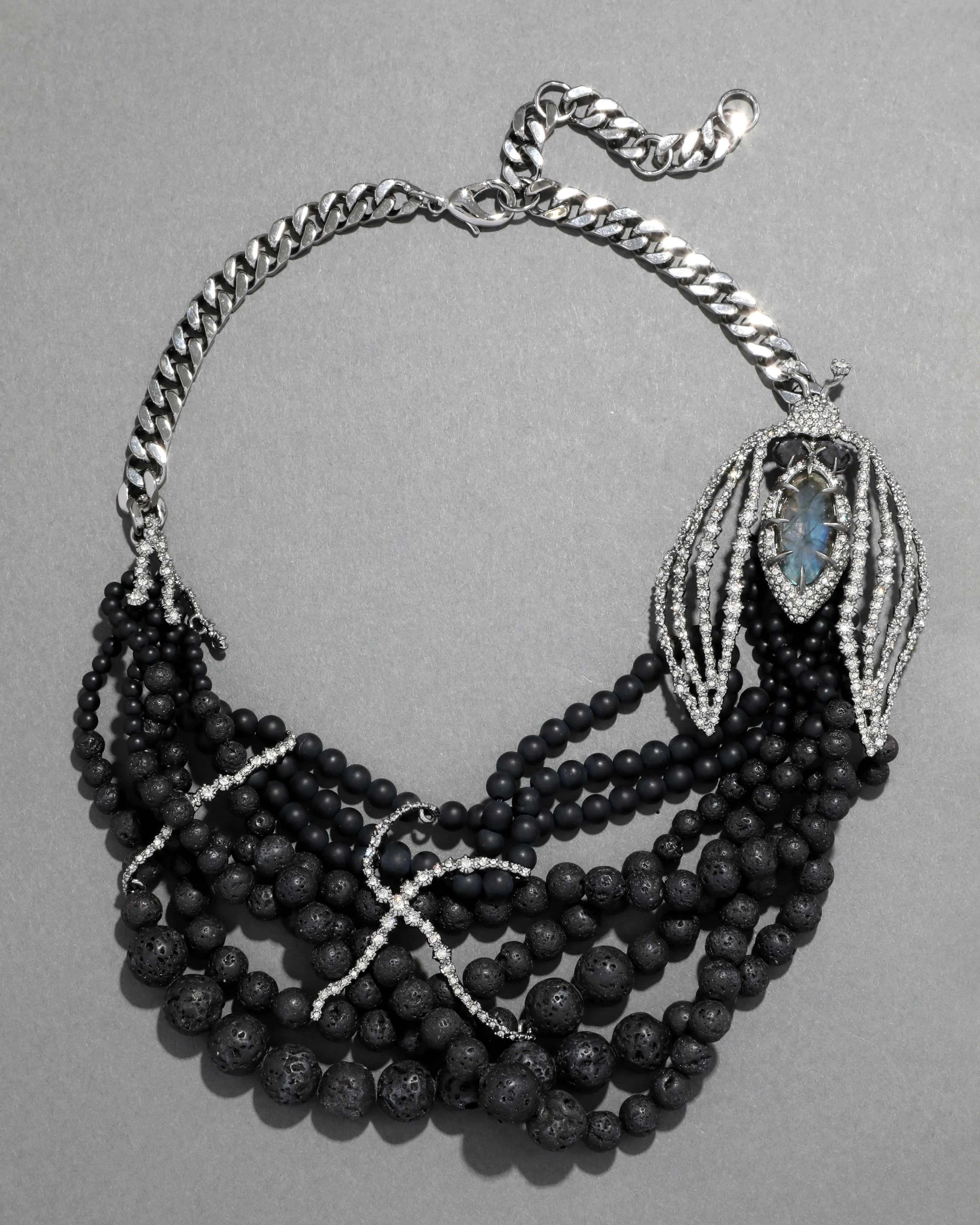 Punk Royale Flying Beetle Onyx Torsade Necklace sold by Alexis Bittar