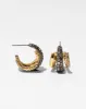 Crystal Encrusted Orbiting Hoop Earring- Gunmetal sold by Alexis Bittar