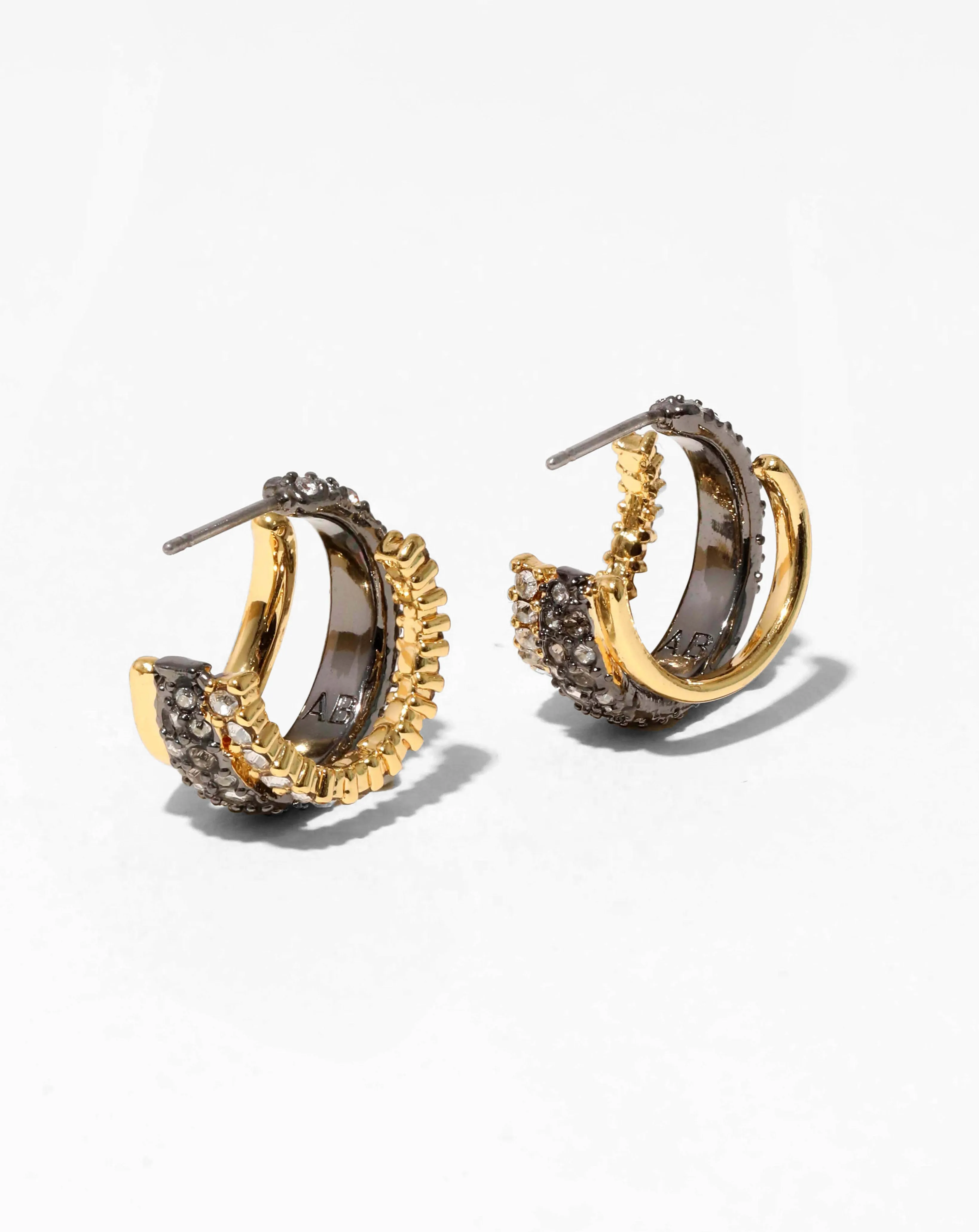 Crystal Encrusted Orbiting Hoop Earring- Gunmetal sold by Alexis Bittar product image thumbnail 5