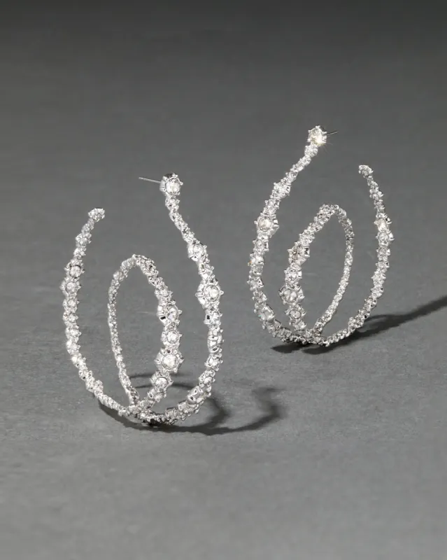 Punk Royale Crystal Orbiting Hoop Earring- Silver sold by Alexis Bittar