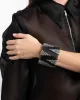 Punk Deco Lucite Crystal Wide Hinge Bracelet - Black sold by Alexis Bittar