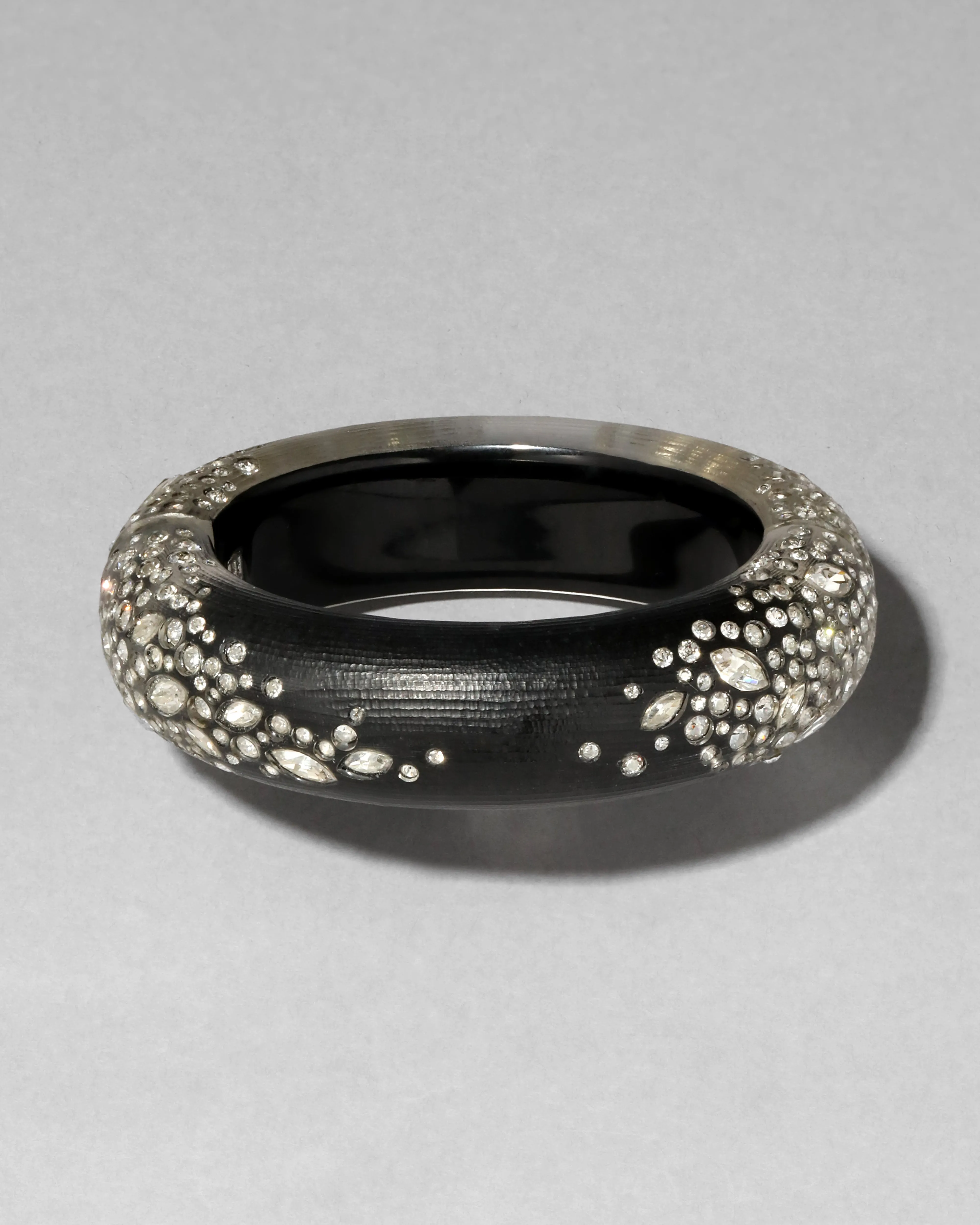 Confetti Crystal Lucite Hinge Bracelet- Black sold by Alexis Bittar