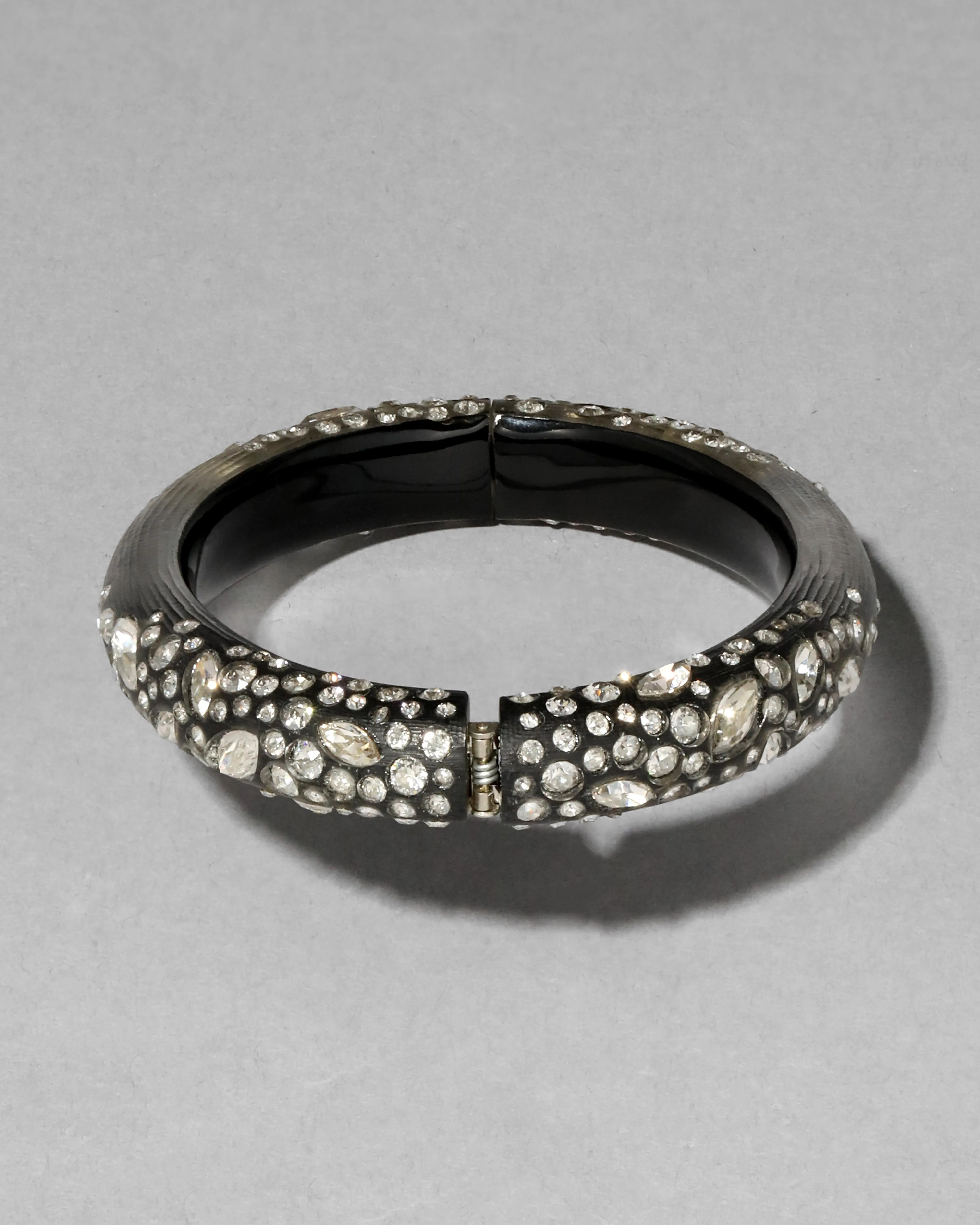 Confetti Crystal Lucite Skinny Hinge Bracelet- Black sold by Alexis Bittar product image thumbnail 5