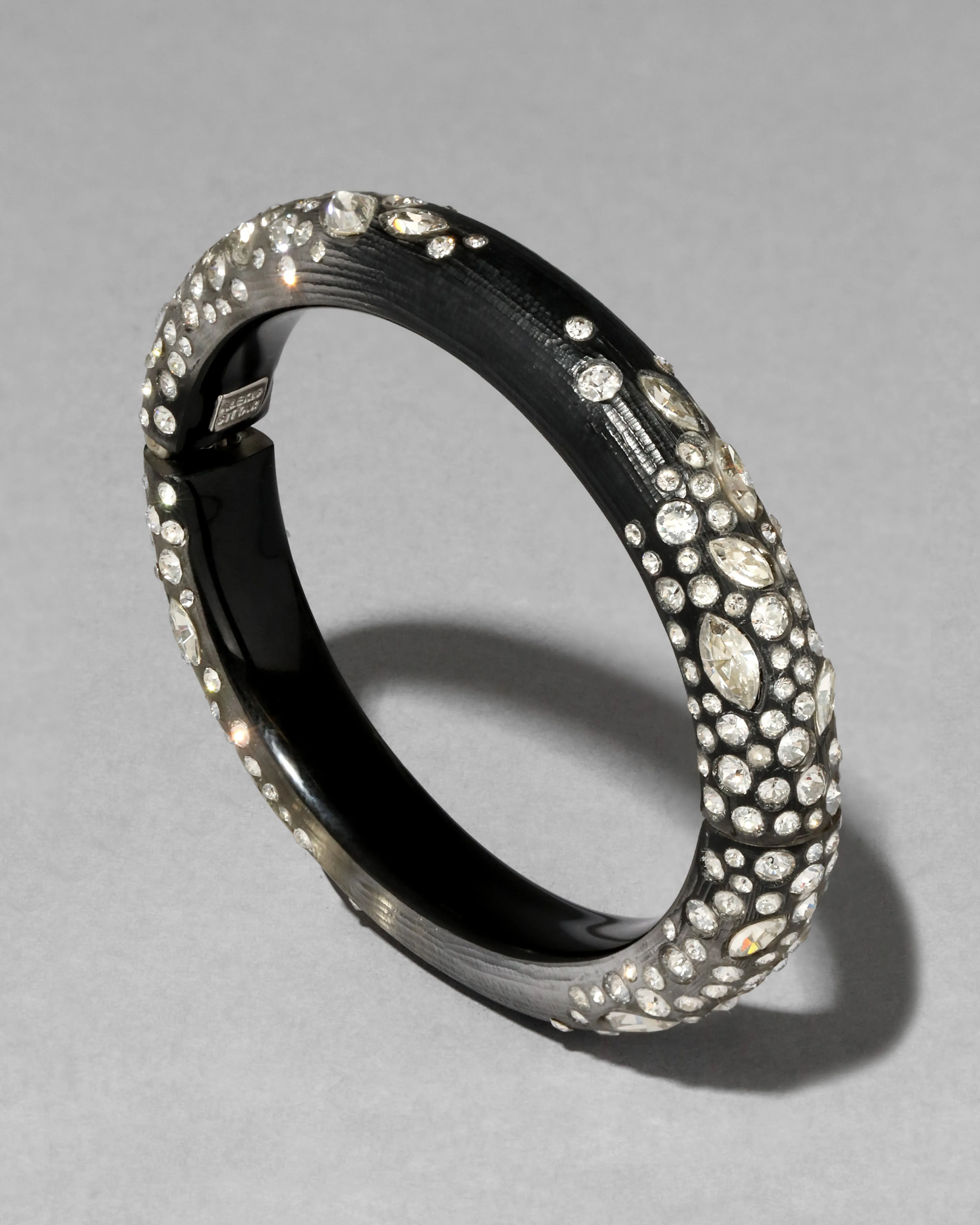 Confetti Crystal Lucite Skinny Hinge Bracelet- Black sold by Alexis Bittar product image thumbnail 3
