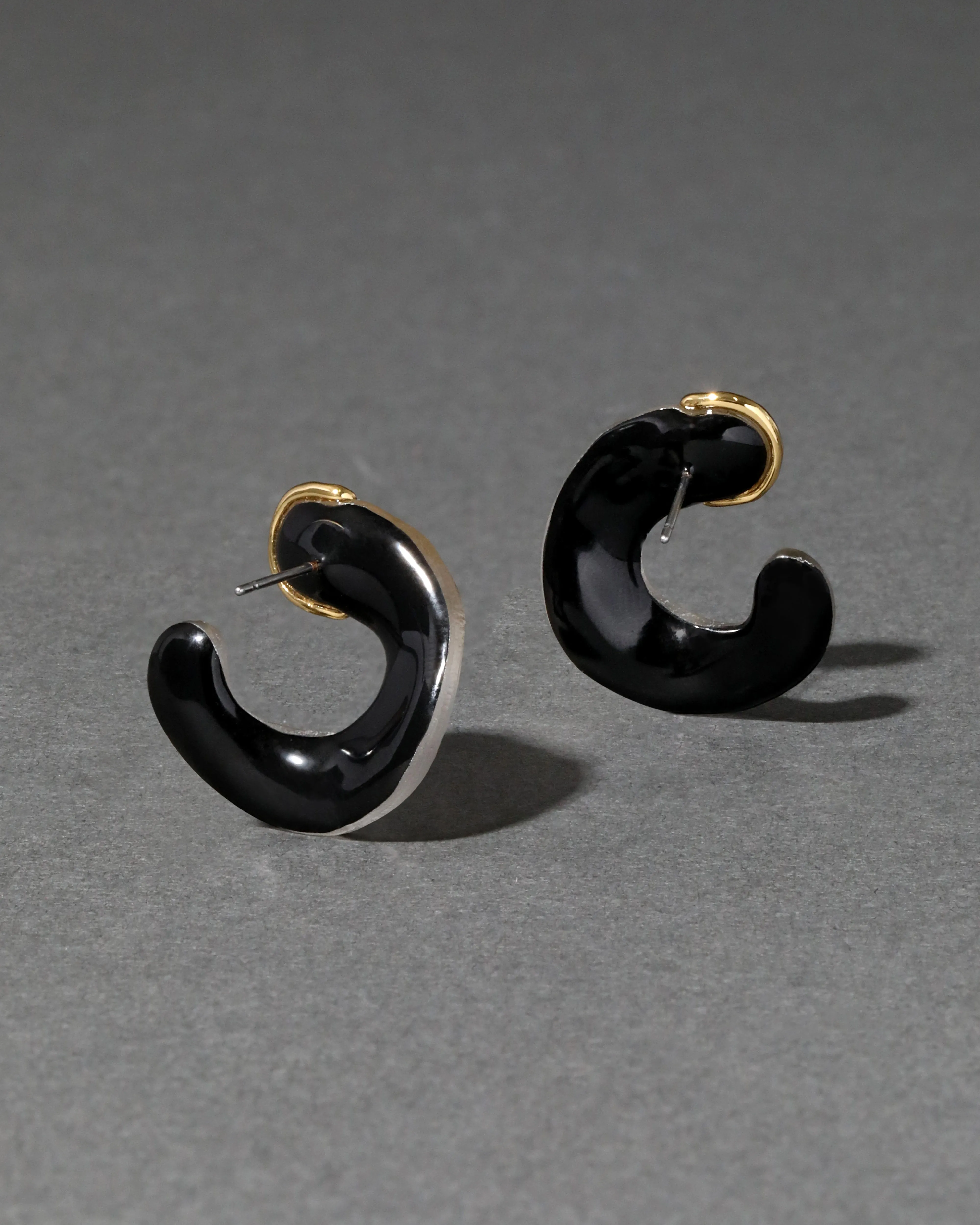 Lucite Small Molten Front Facing Hoop Earring- Warm Grey sold by Alexis Bittar product image thumbnail 3