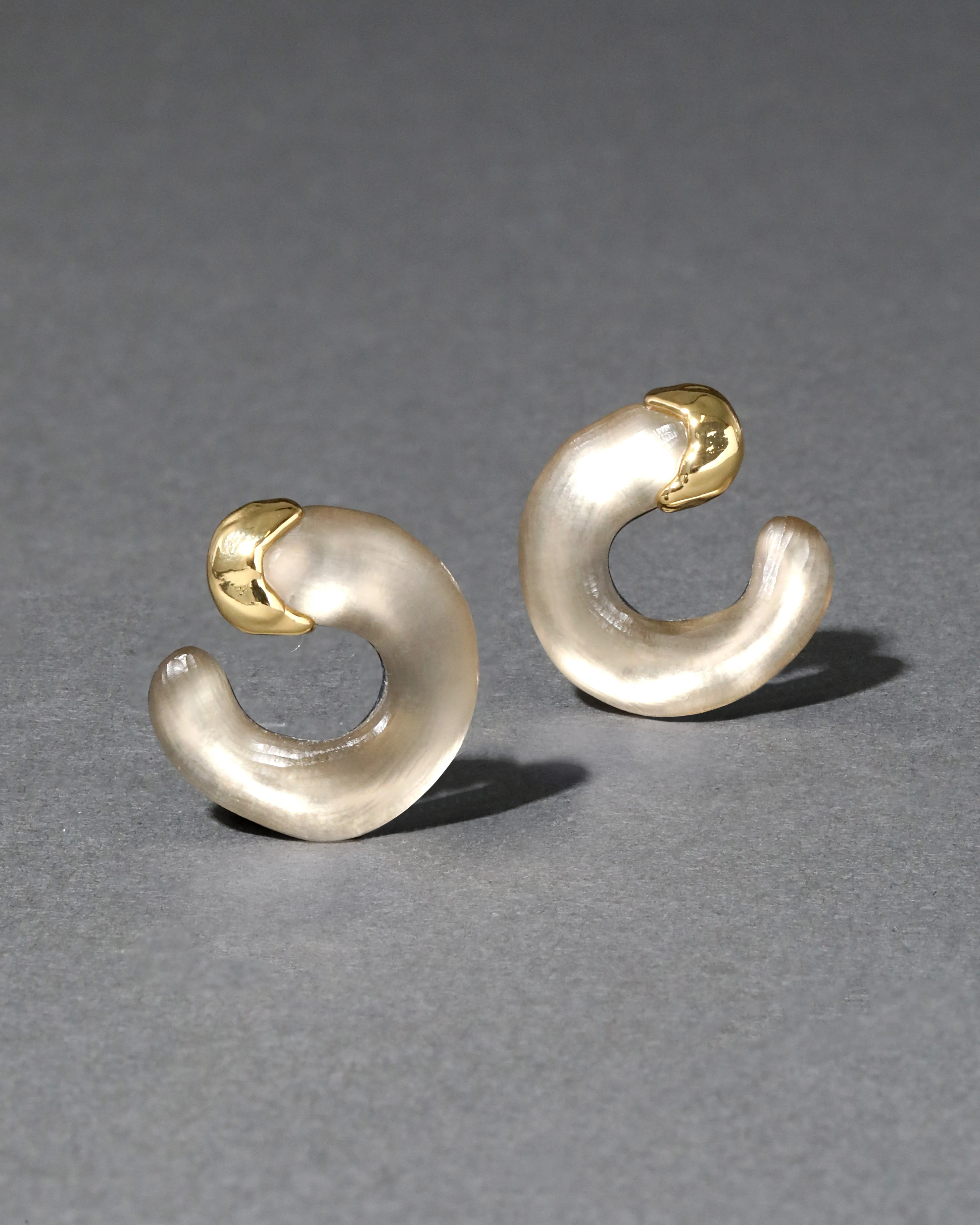 Lucite Small Molten Front Facing Hoop Earring- Warm Grey sold by Alexis Bittar