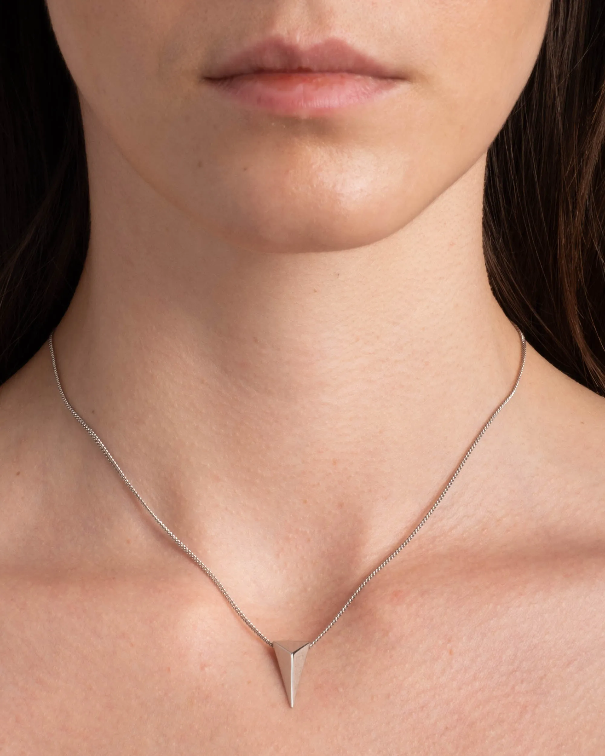 Small Pyramid Pendant Necklace- Silver sold by Alexis Bittar product image thumbnail 2