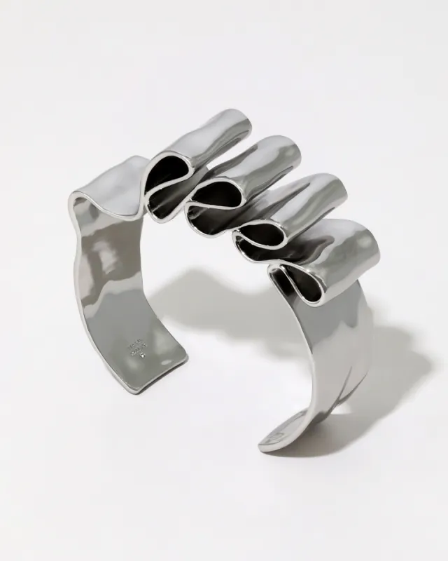 Twisted Silver Folded Ribbon Cuff Bracelet sold by Alexis Bittar