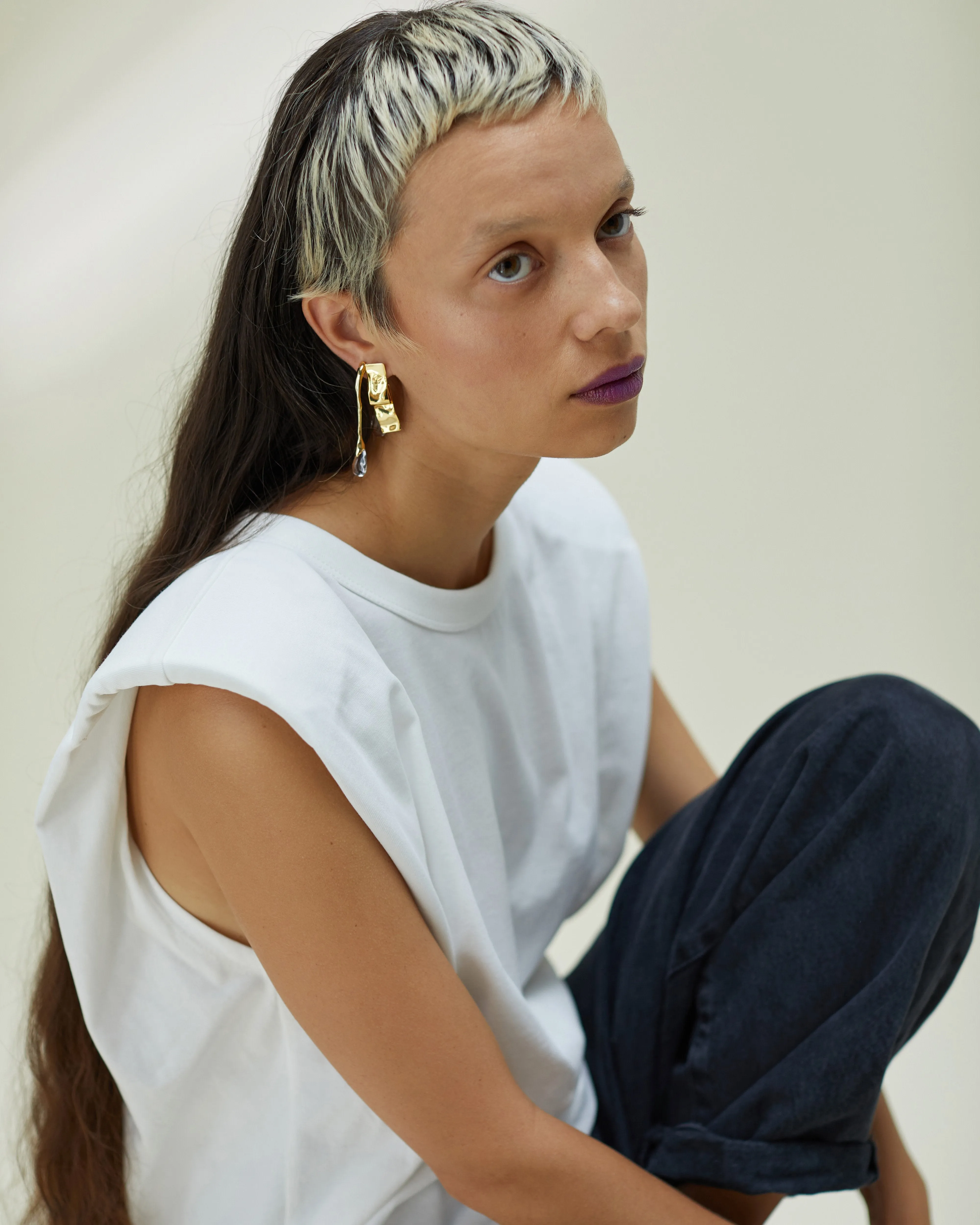 Twisted Gold Folded Ribbon Post Earring sold by Alexis Bittar product image thumbnail 5