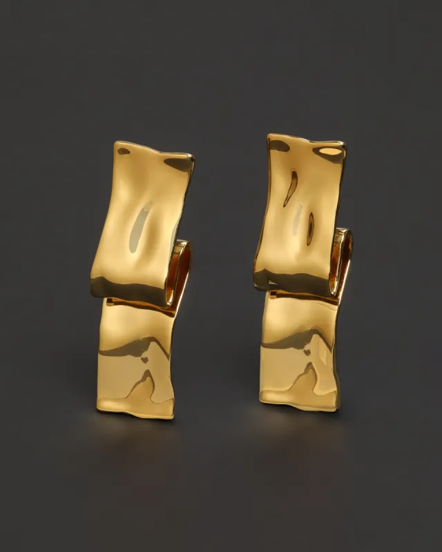 Twisted Gold Folded Ribbon Post Earring sold by Alexis Bittar