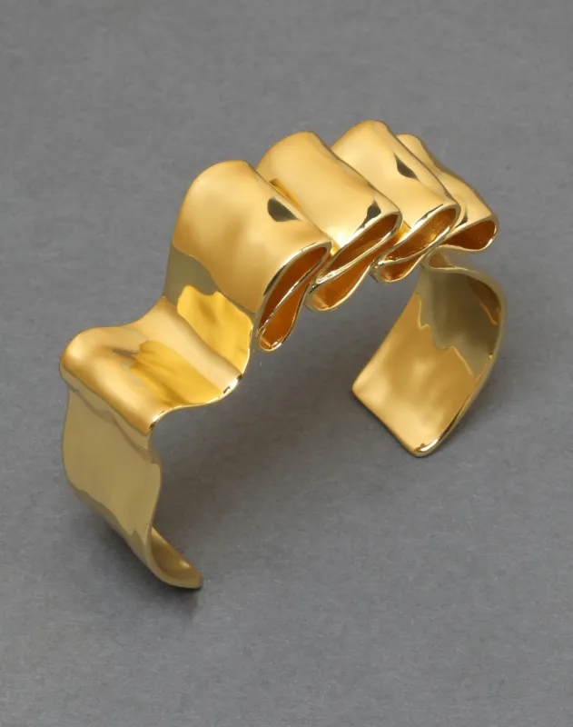 Twisted Gold Folded Ribbon Cuff Bracelet sold by Alexis Bittar