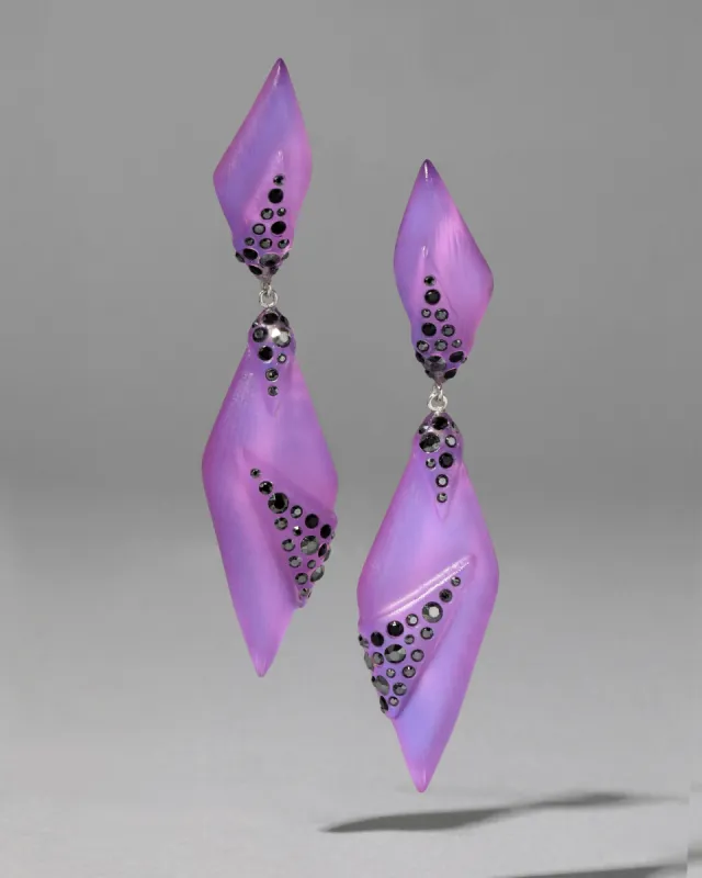 Punk Deco Lucite Crystal Drop Earring- Techno Purple sold by Alexis Bittar