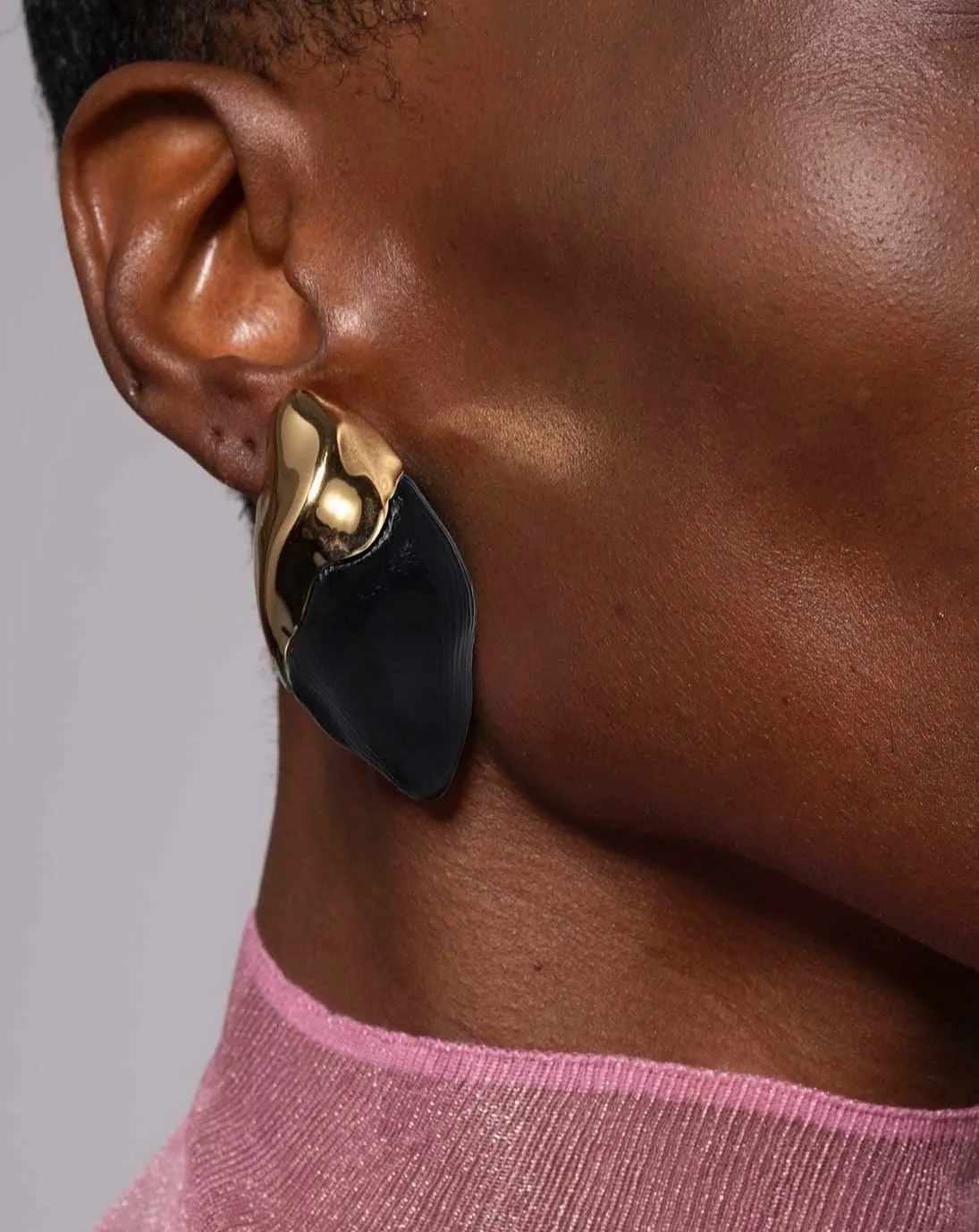 Lucite Molten Clip On Earring - Black sold by Alexis Bittar product image thumbnail 4