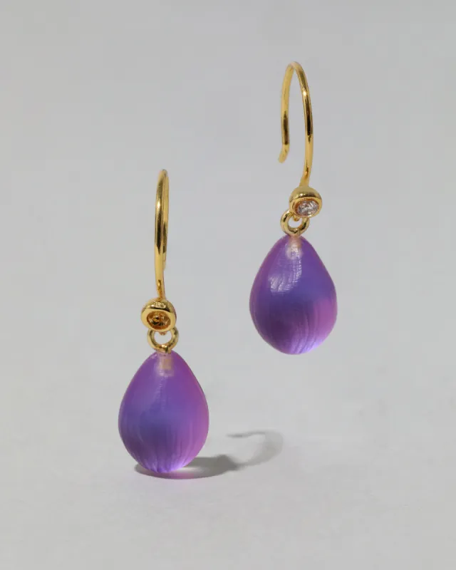 Lucite Teardrop Earring - Techno Purple sold by Alexis Bittar