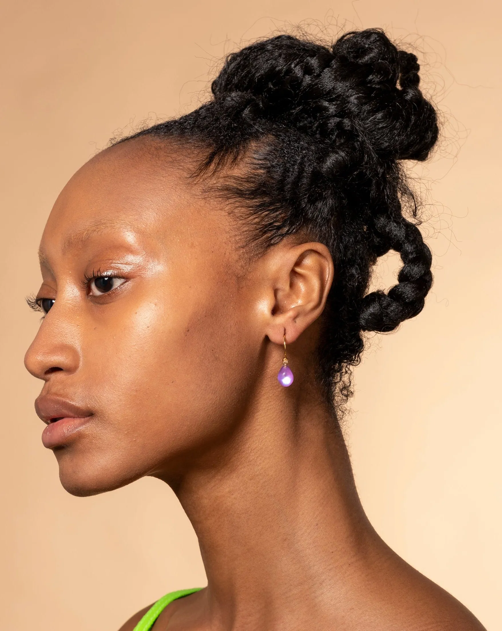 Lucite Teardrop Earring - Techno Purple sold by Alexis Bittar product image thumbnail 4