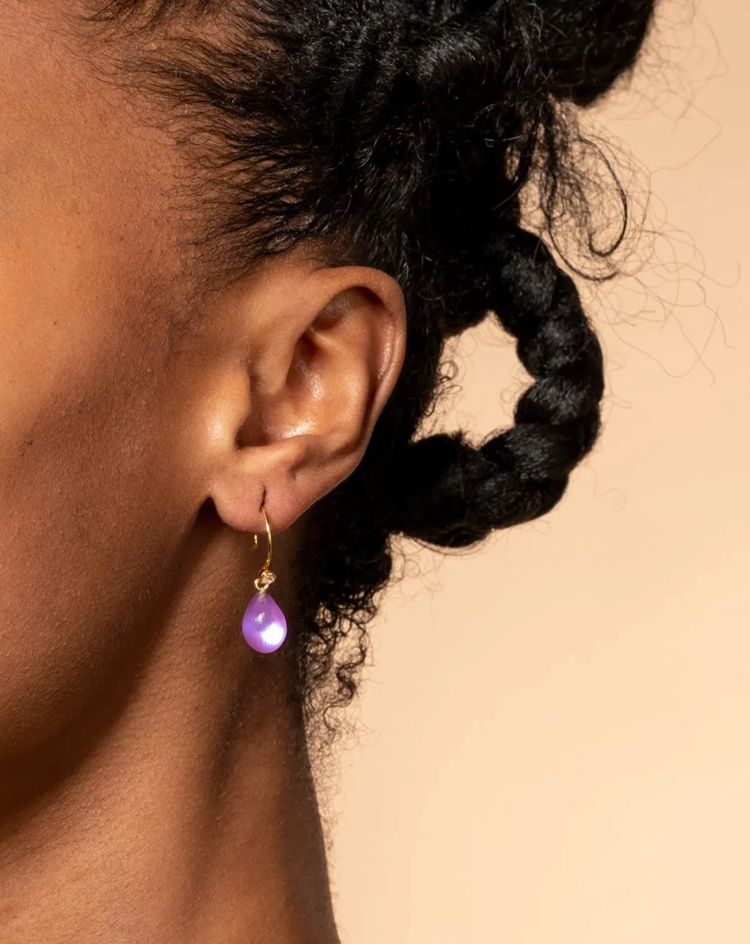 Lucite Teardrop Earring - Techno Purple sold by Alexis Bittar product image thumbnail 3