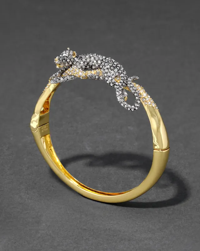 Crystal Pave Panther Hinged Bangle Bracelet sold by Alexis Bittar