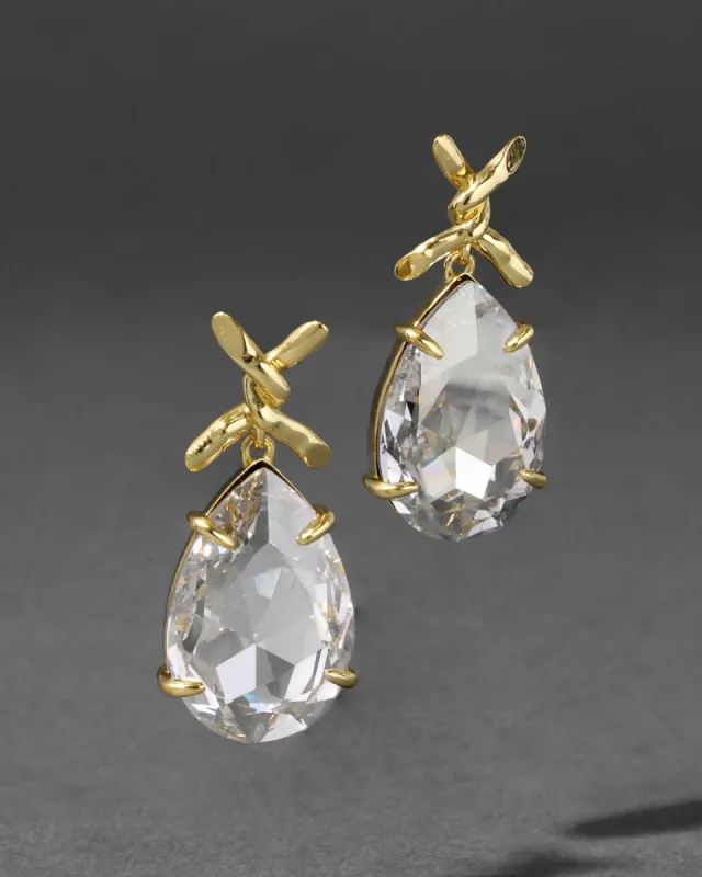 Gold Barbed Wire Crystal Drop Earring sold by Alexis Bittar