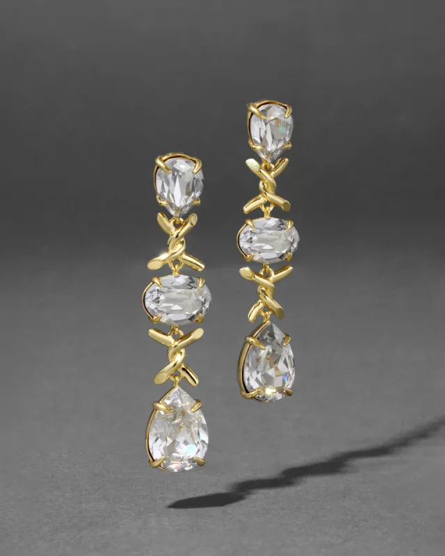 Gold Barbed Wire Crystal Linear Earring sold by Alexis Bittar
