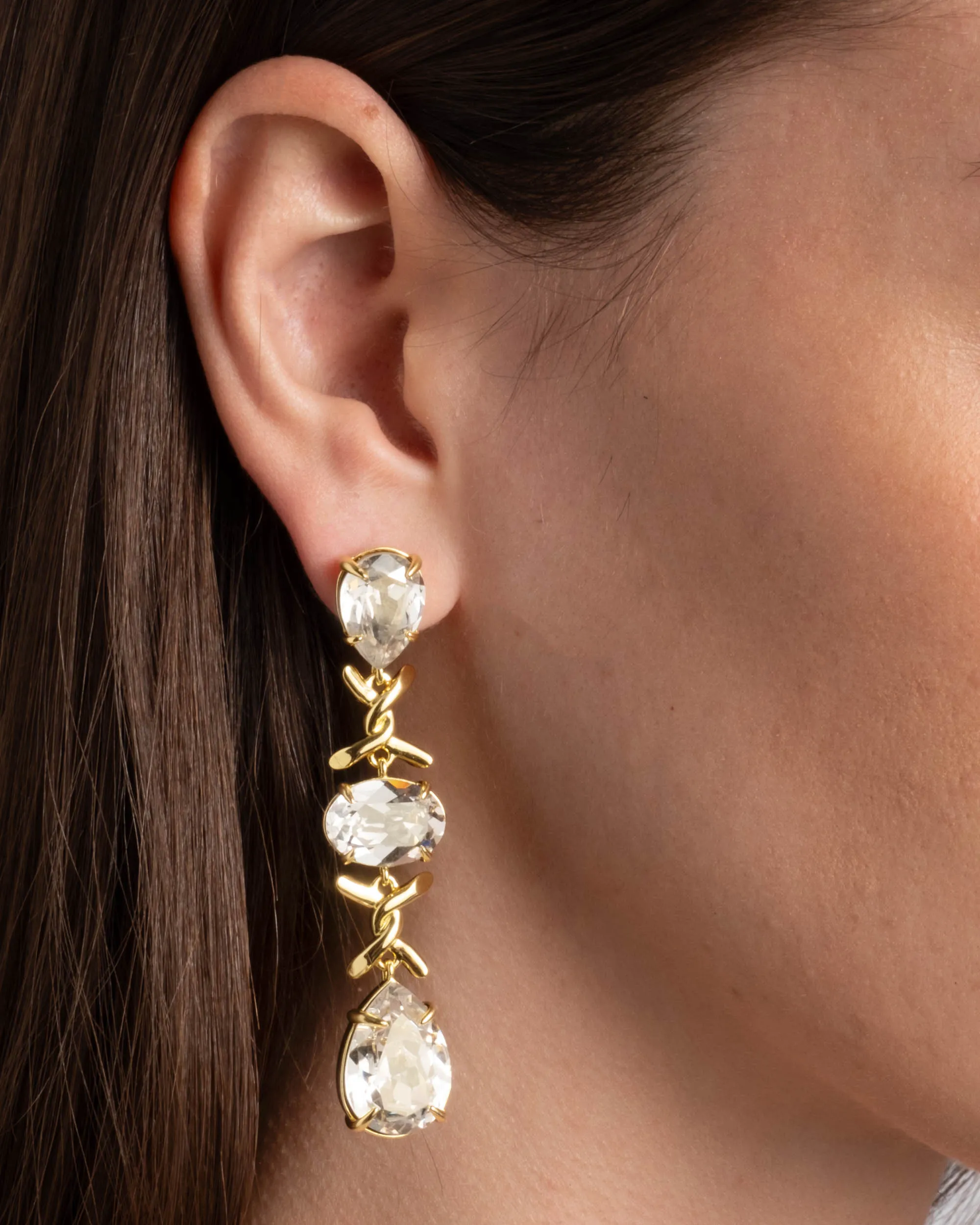 Gold Barbed Wire Crystal Linear Earring sold by Alexis Bittar product image thumbnail 2