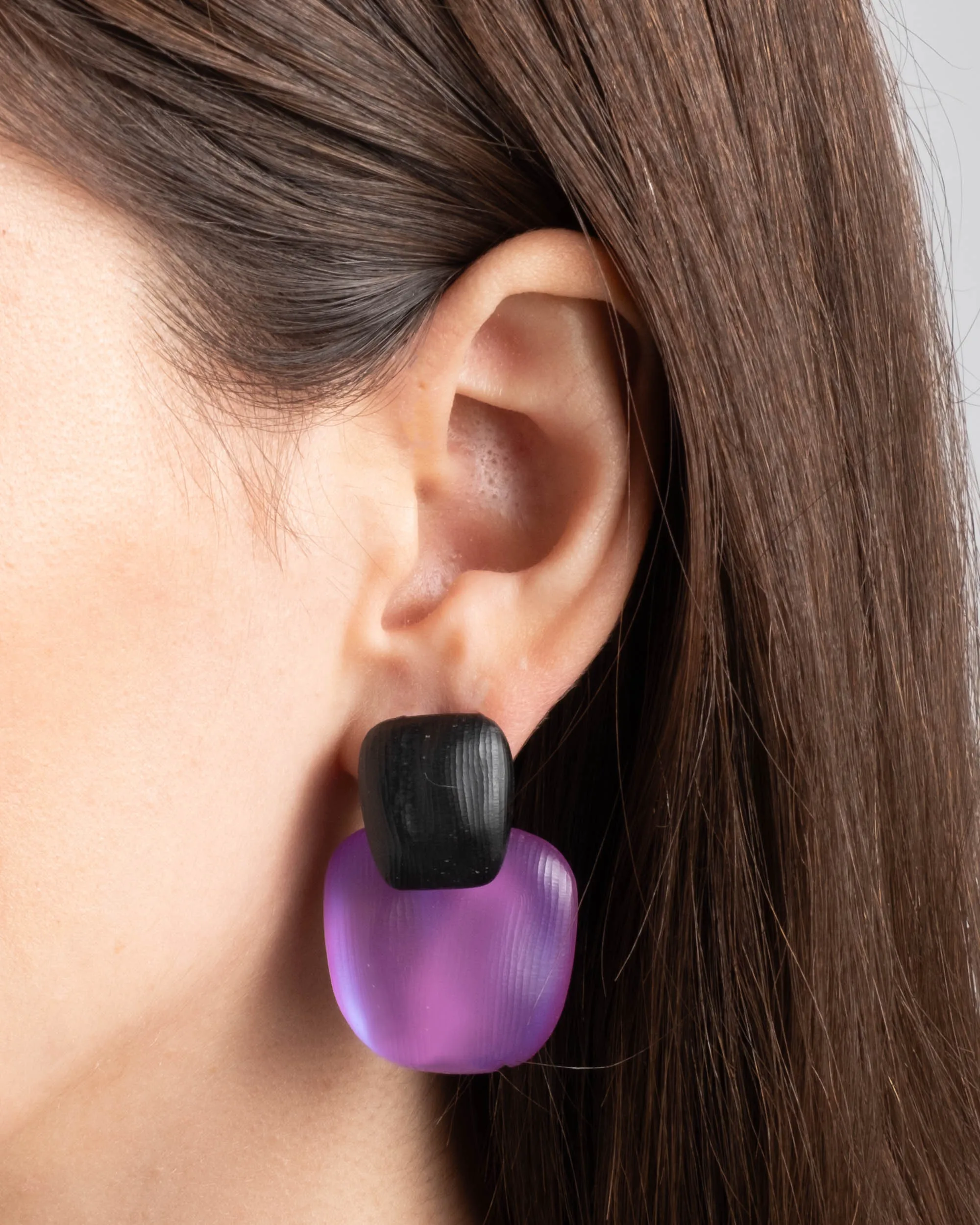 Layered Soft Square Lucite Post Earring- Techno Purple sold by Alexis Bittar product image thumbnail 2