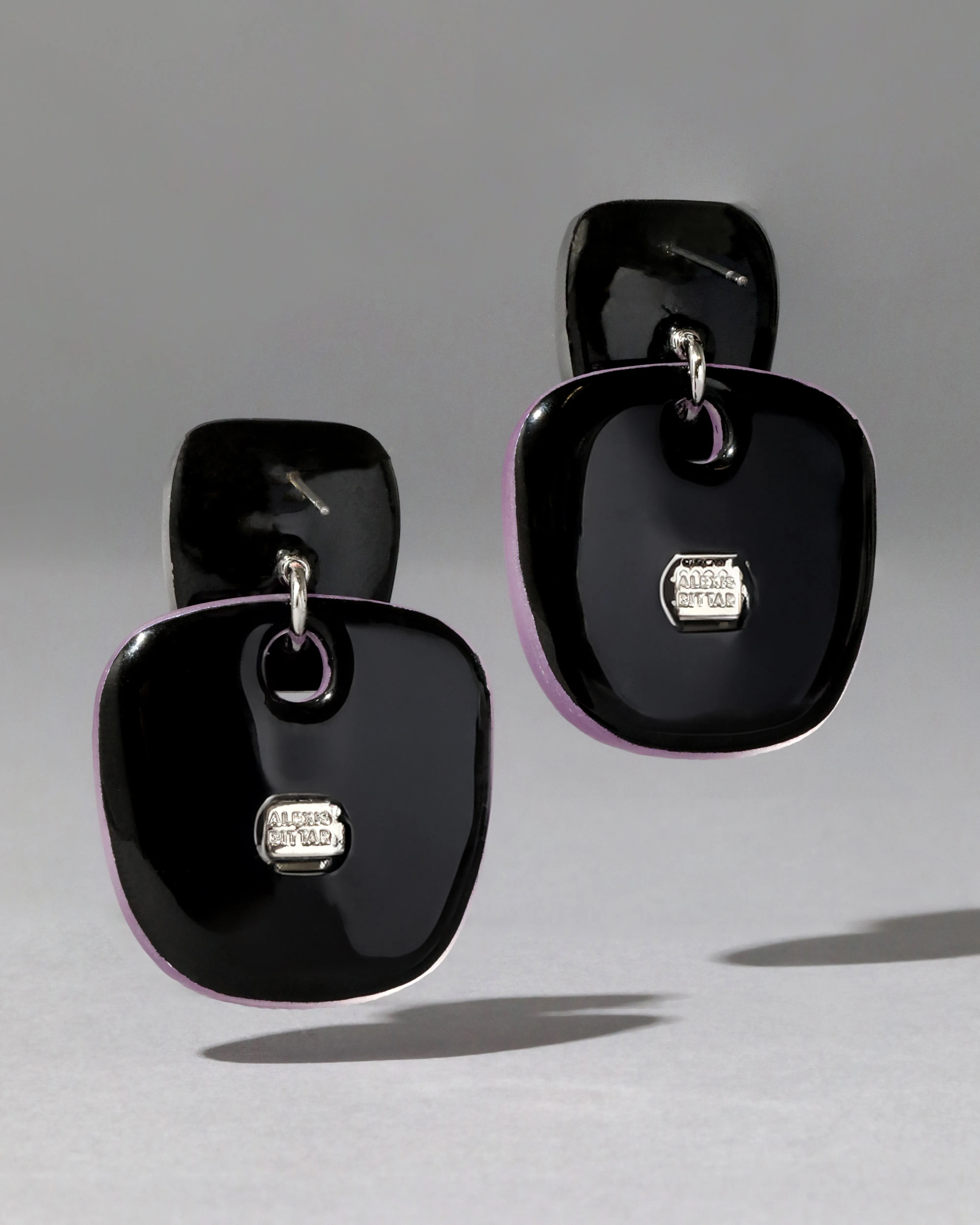 Layered Soft Square Lucite Post Earring- Techno Purple sold by Alexis Bittar product image thumbnail 3