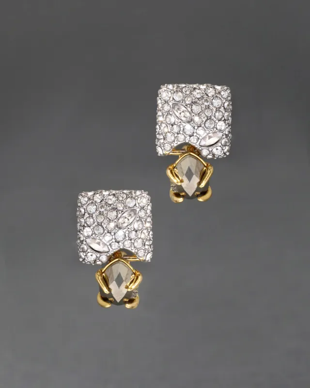 Crystal Encrusted Pyrite Post Earring sold by Alexis Bittar