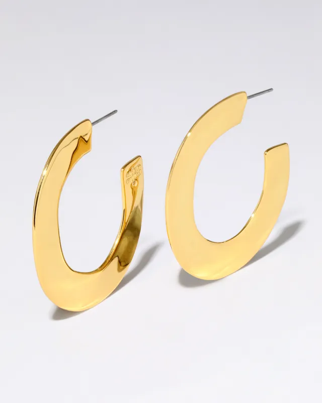 Liquid Metal Hoop Earring- Gold sold by Alexis Bittar