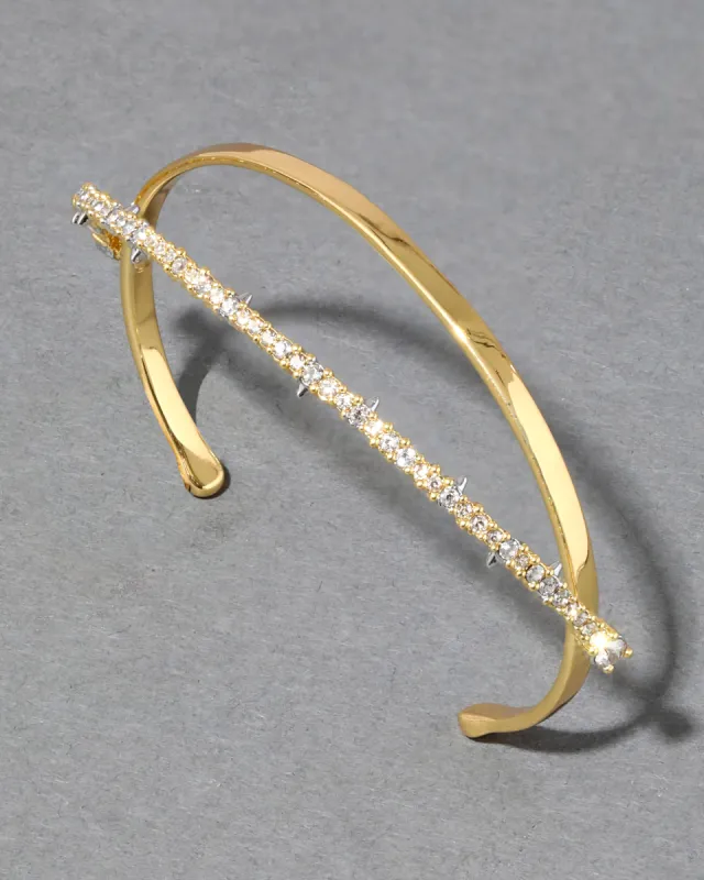 Crystal Lace Orbiting Cuff Bracelet- Gold sold by Alexis Bittar